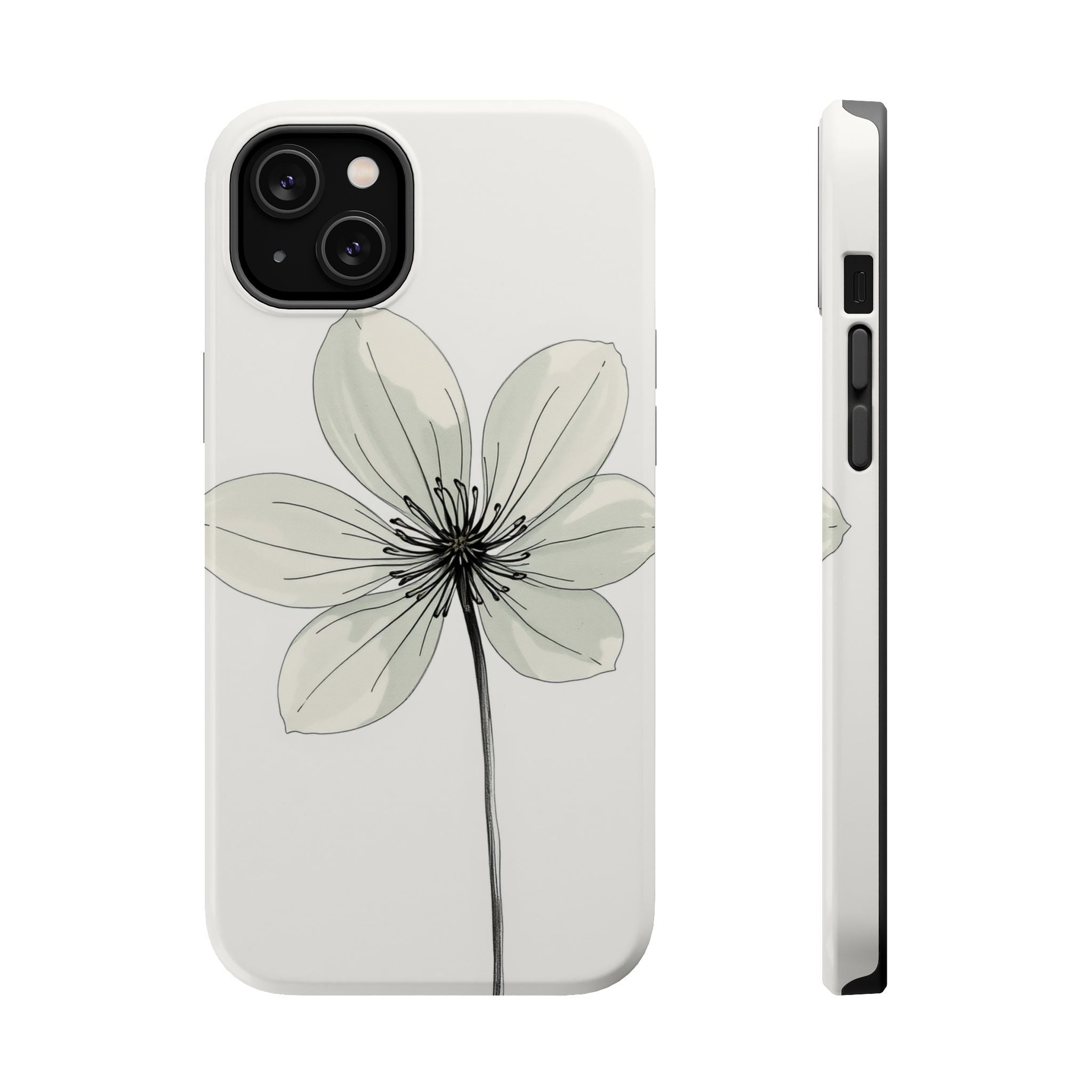 iPhone Sage And Ivory Floral Ink Wash Slim Everyday Designer Case · iPhone Case