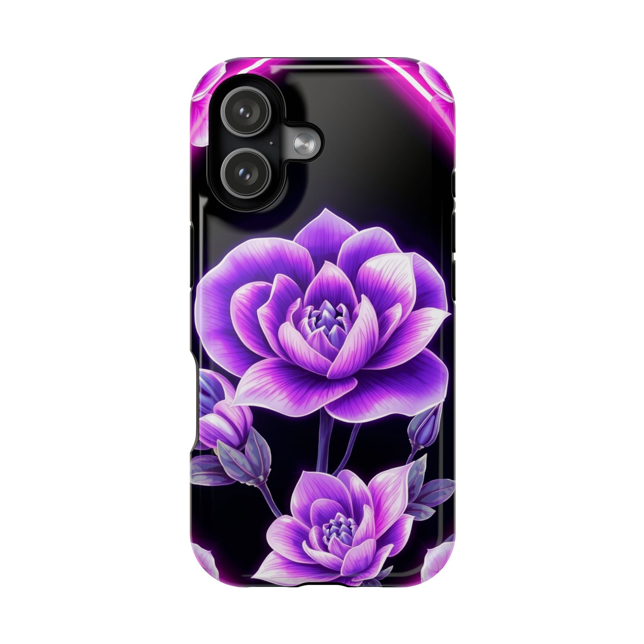 iPhone Floral Ombre Neon Cyberpunk Bold Modern Everyday Snap Case · iPhone Case