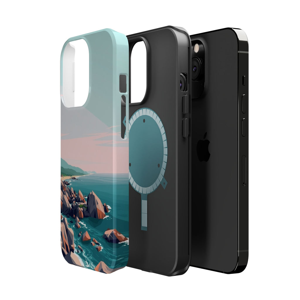 iPhone Mint And Blush Pebble Beach Bold Modern Everyday Snap Case · iPhone Case