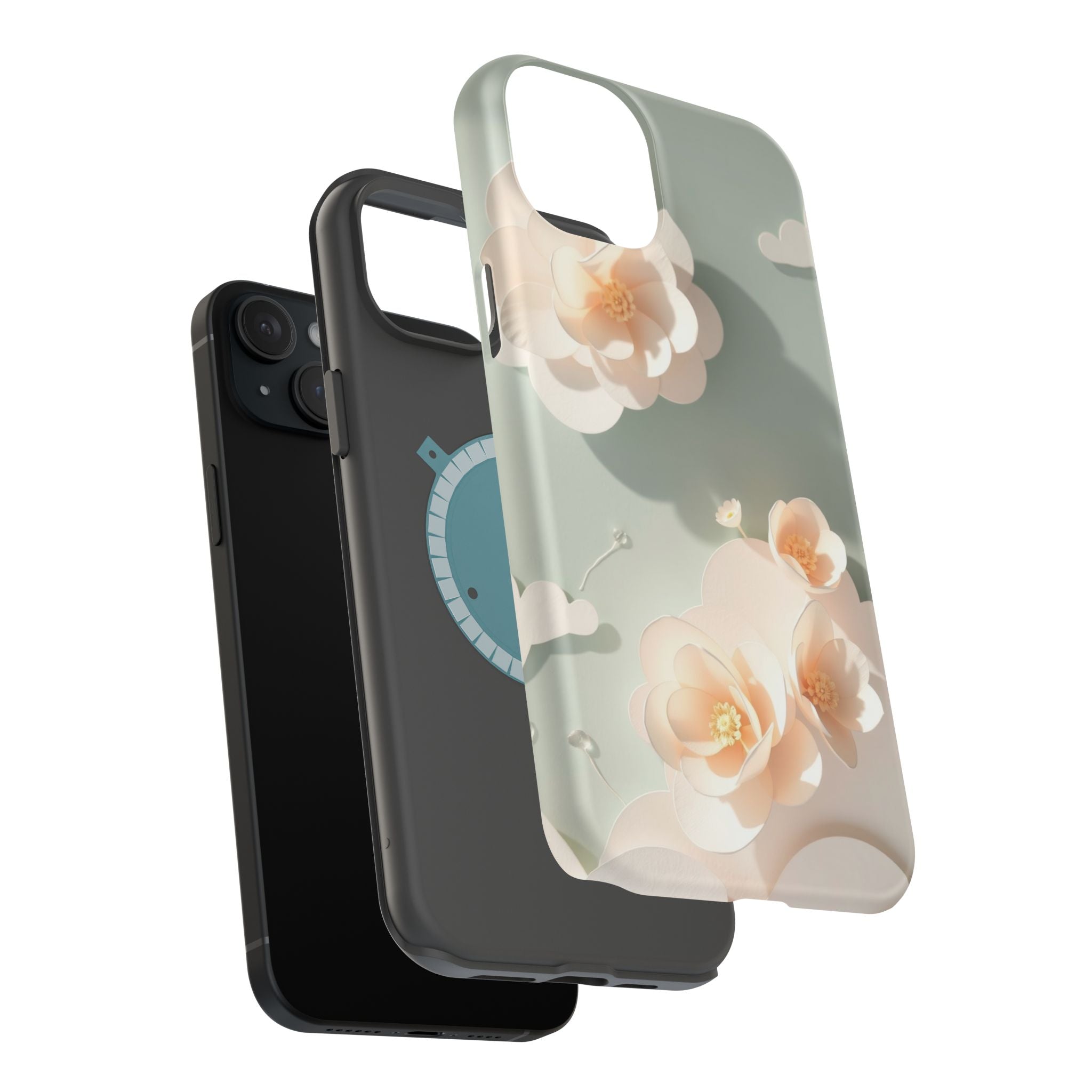 iPhone Sage And Ivory Pastel Floral Cloud Slim iPhone Everyday Designer · iPhone