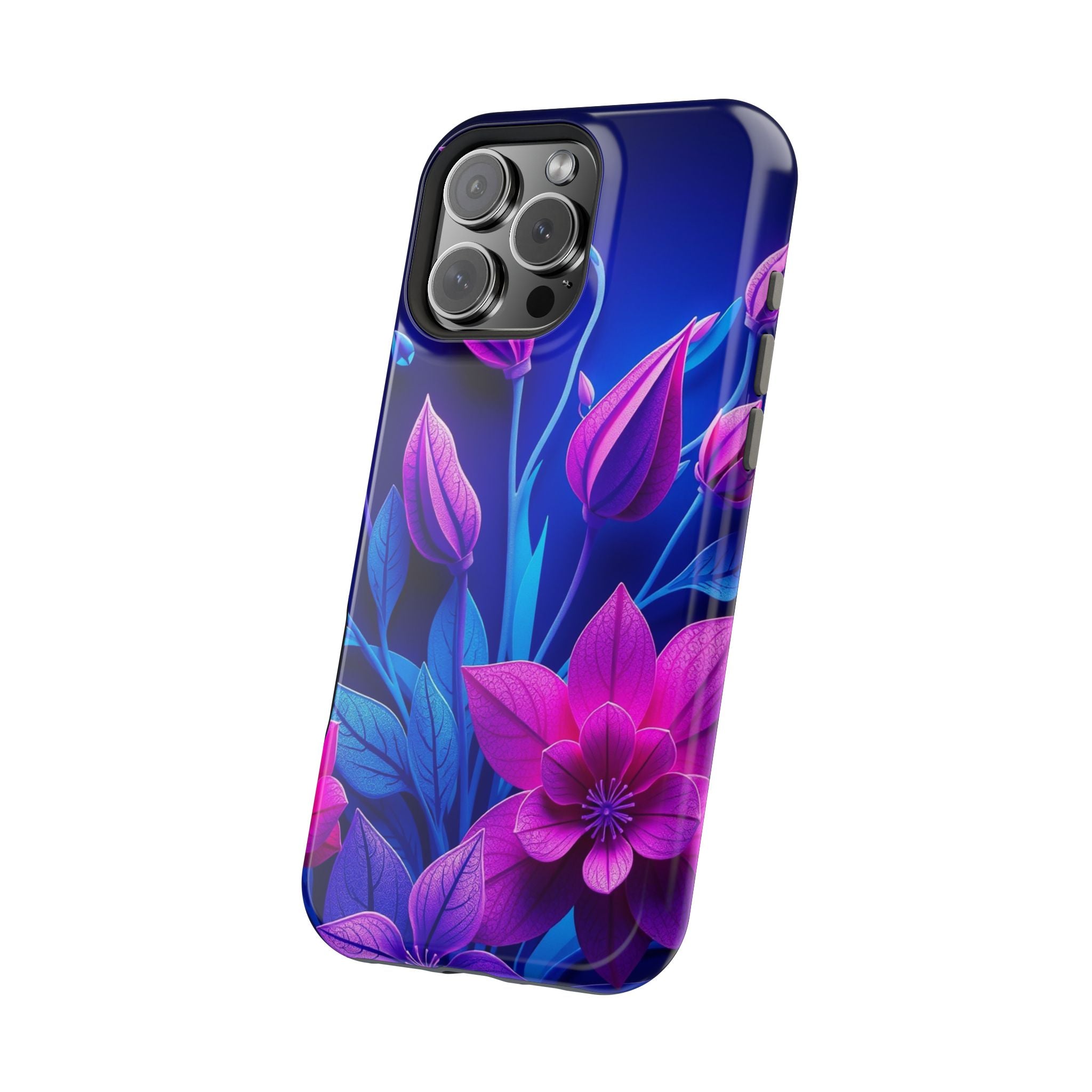 iPhone Neon Floral Paper Cut Art Bold Modern Everyday Snap Case · iPhone Case