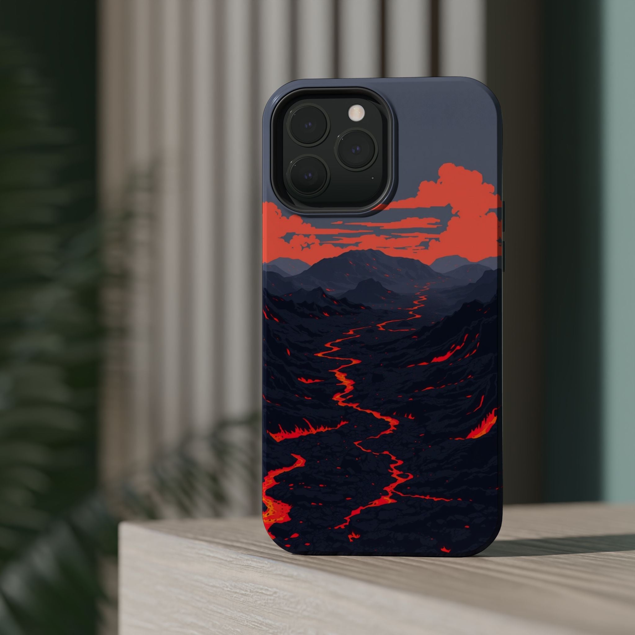 iPhone Lava Field Pixel Art -Bit Bold Modern Everyday Snap Case · iPhone Case