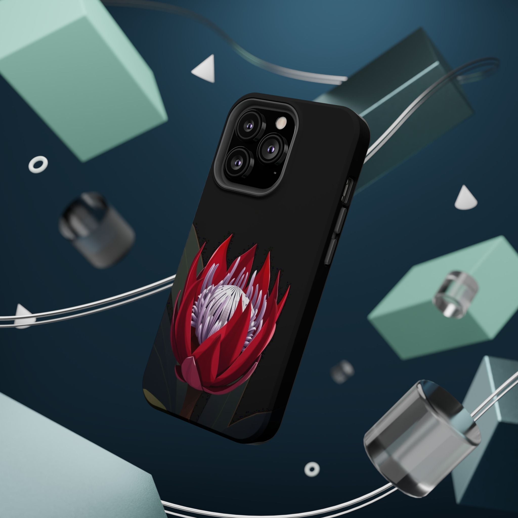 iPhone Black And Crimson Protea Bold Slim Everyday Designer Case · iPhone Case