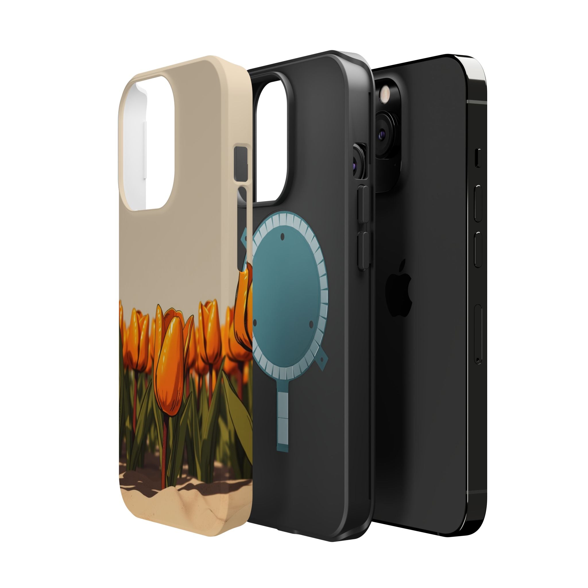 iPhone Burnt Orange And Sand Tulip Row Slim Everyday Designer Case · iPhone Case