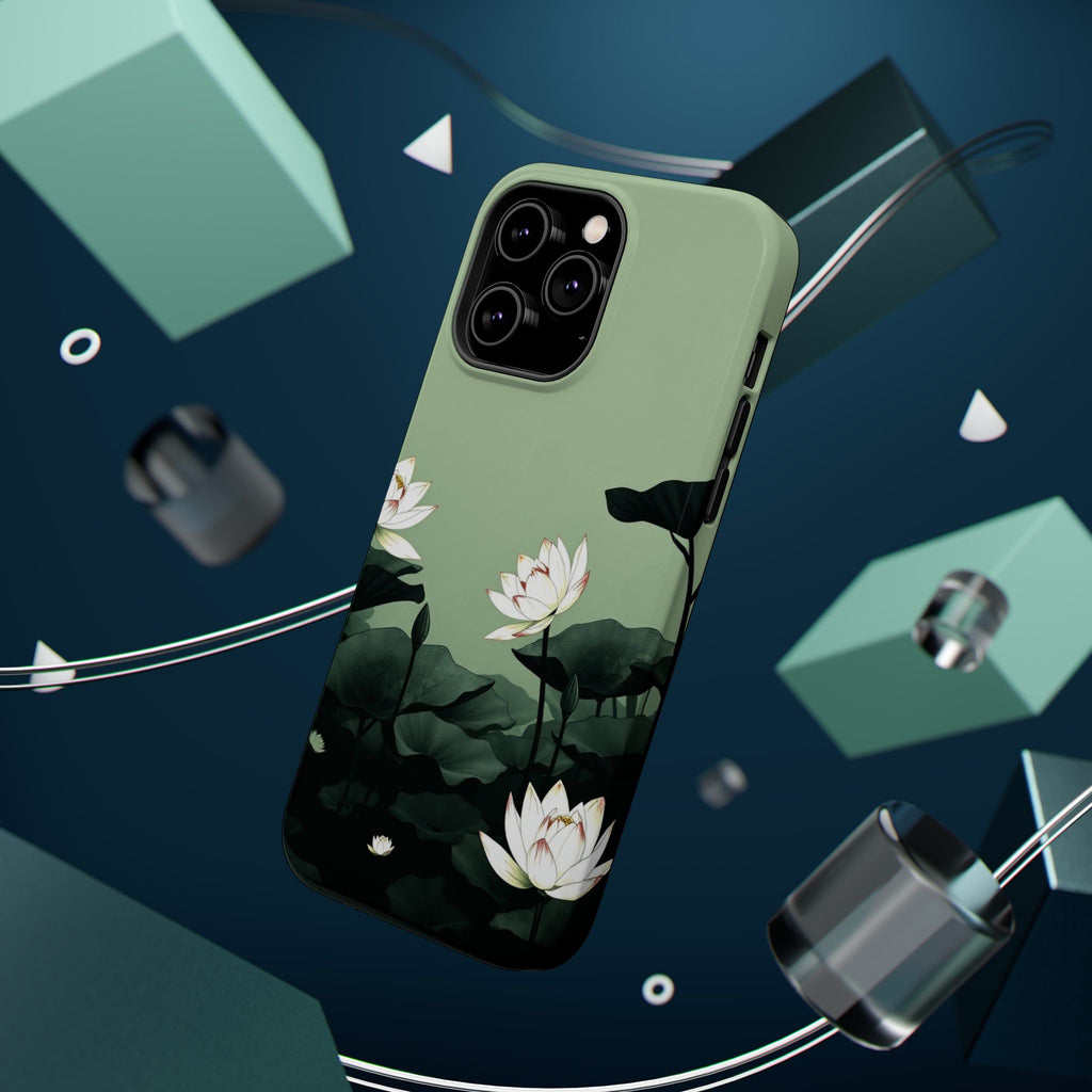 iPhone Sage And Ivory Lotus Pond Bold Modern Everyday Snap Case · iPhone Case