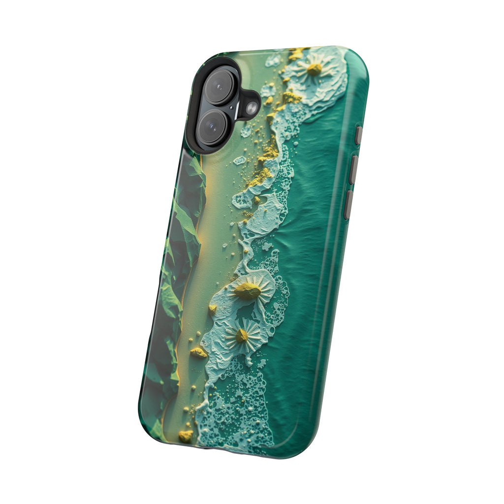 iPhone Emerald Green And Gold Shoreline Aerial Soft iPhone Finish · iPhone Case