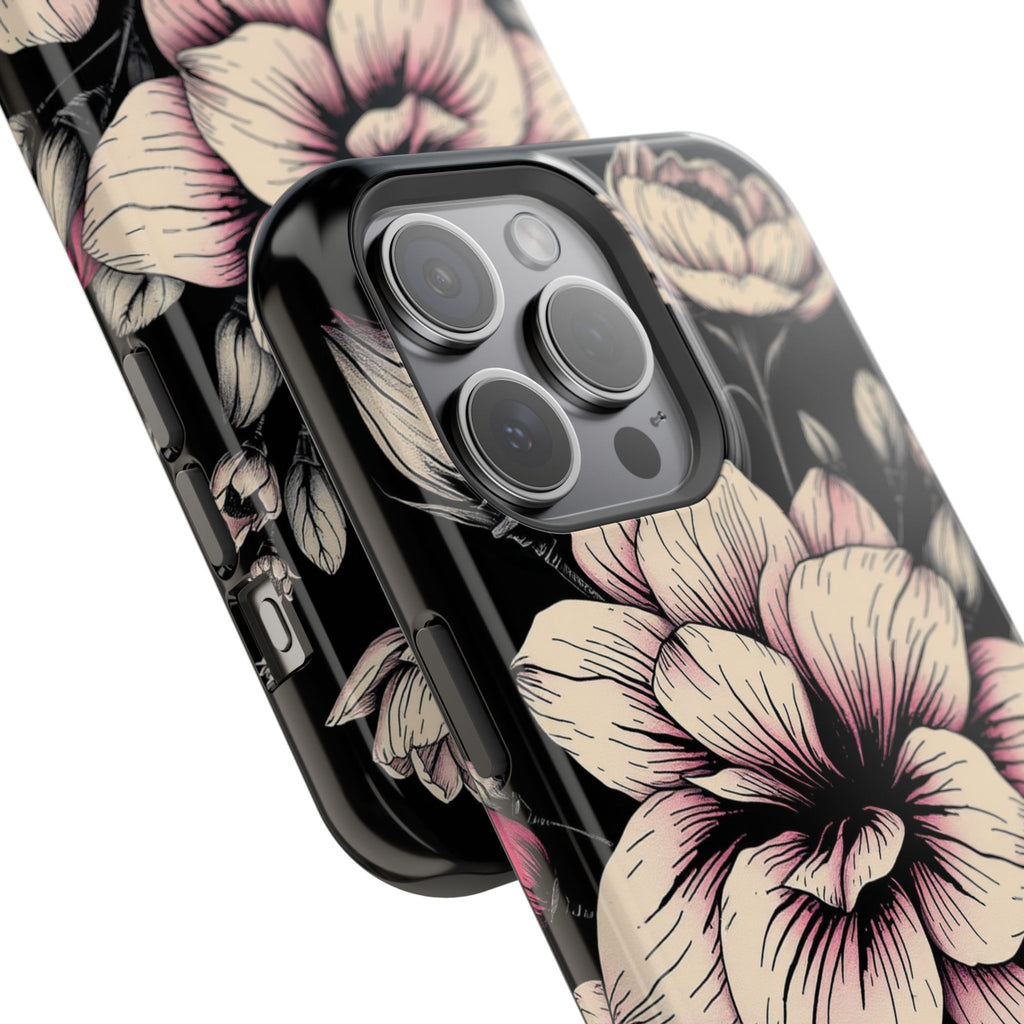 iPhone Floral Dark Academia Gothic Ink Slim Everyday Designer Case · iPhone Case