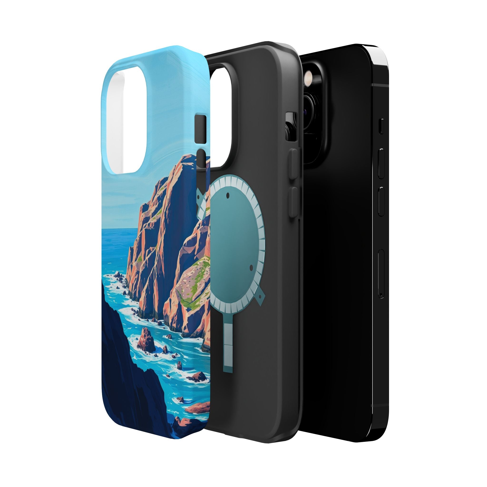 iPhone Rocky Coastline Oil Painting Impressionist iPhone Clean Minimal · iPhone