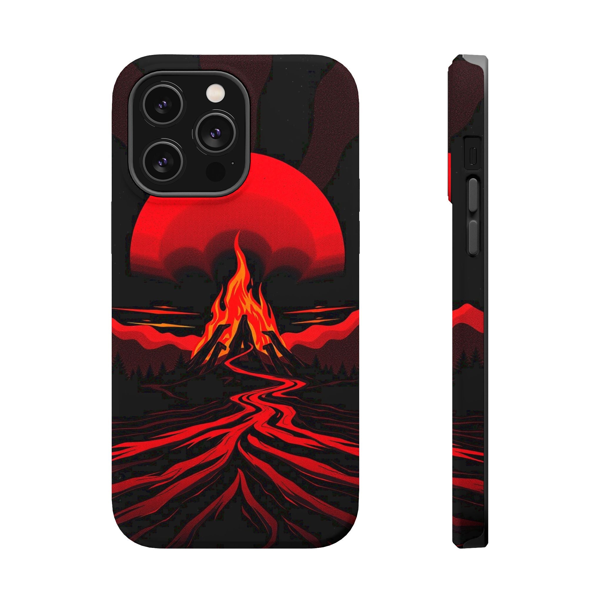 iPhone Black And Crimson Wildfire Glow Slim Everyday Designer Case · iPhone Case