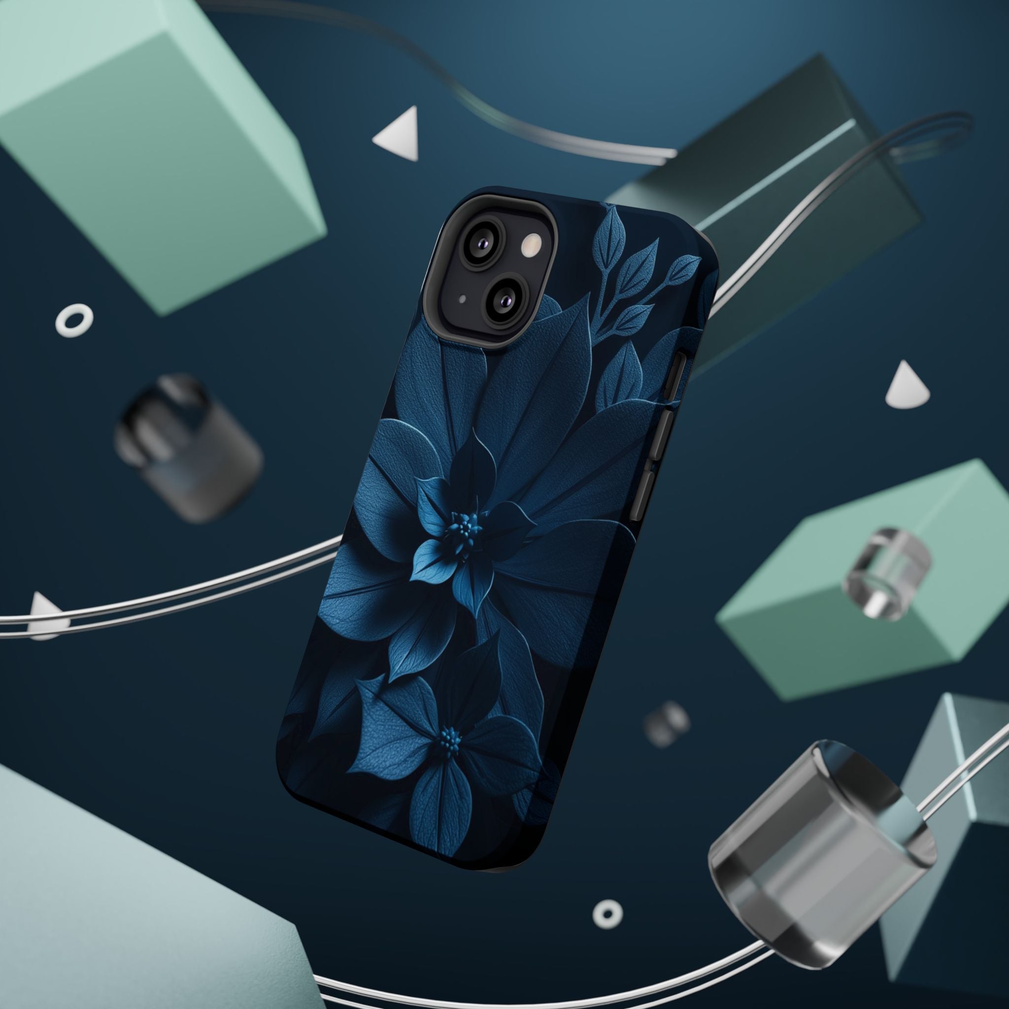 iPhone Midnight Blue And Silver Floral Dark Academia iPhone Slim · iPhone Case