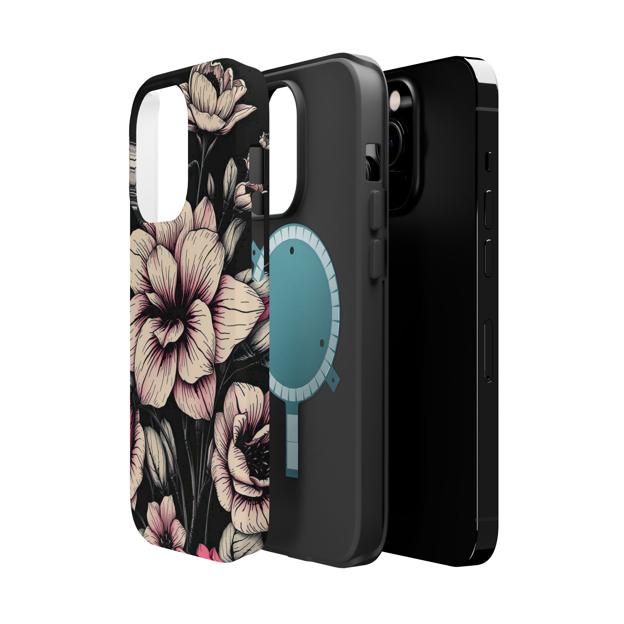 iPhone Floral Dark Academia Gothic Ink Slim Everyday Designer Case · iPhone Case