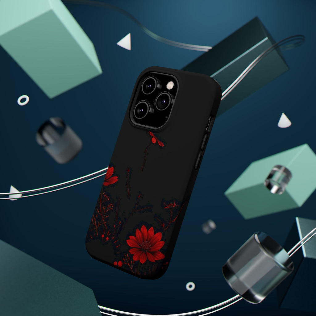 iPhone Black And Crimson Desert Flower Slim Everyday Designer Case · iPhone Case
