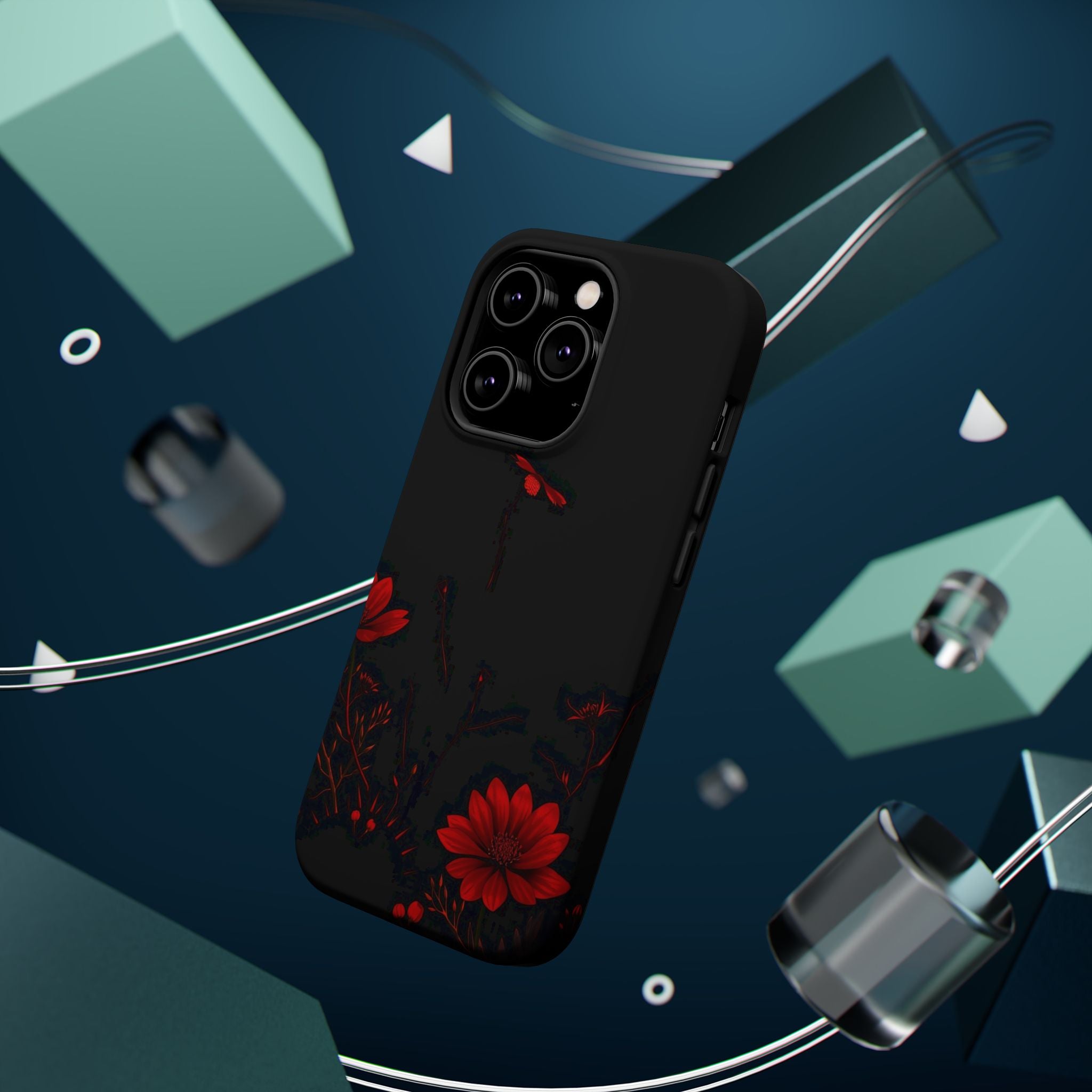 iPhone Black And Crimson Desert Flower Slim Everyday Designer Case · iPhone Case