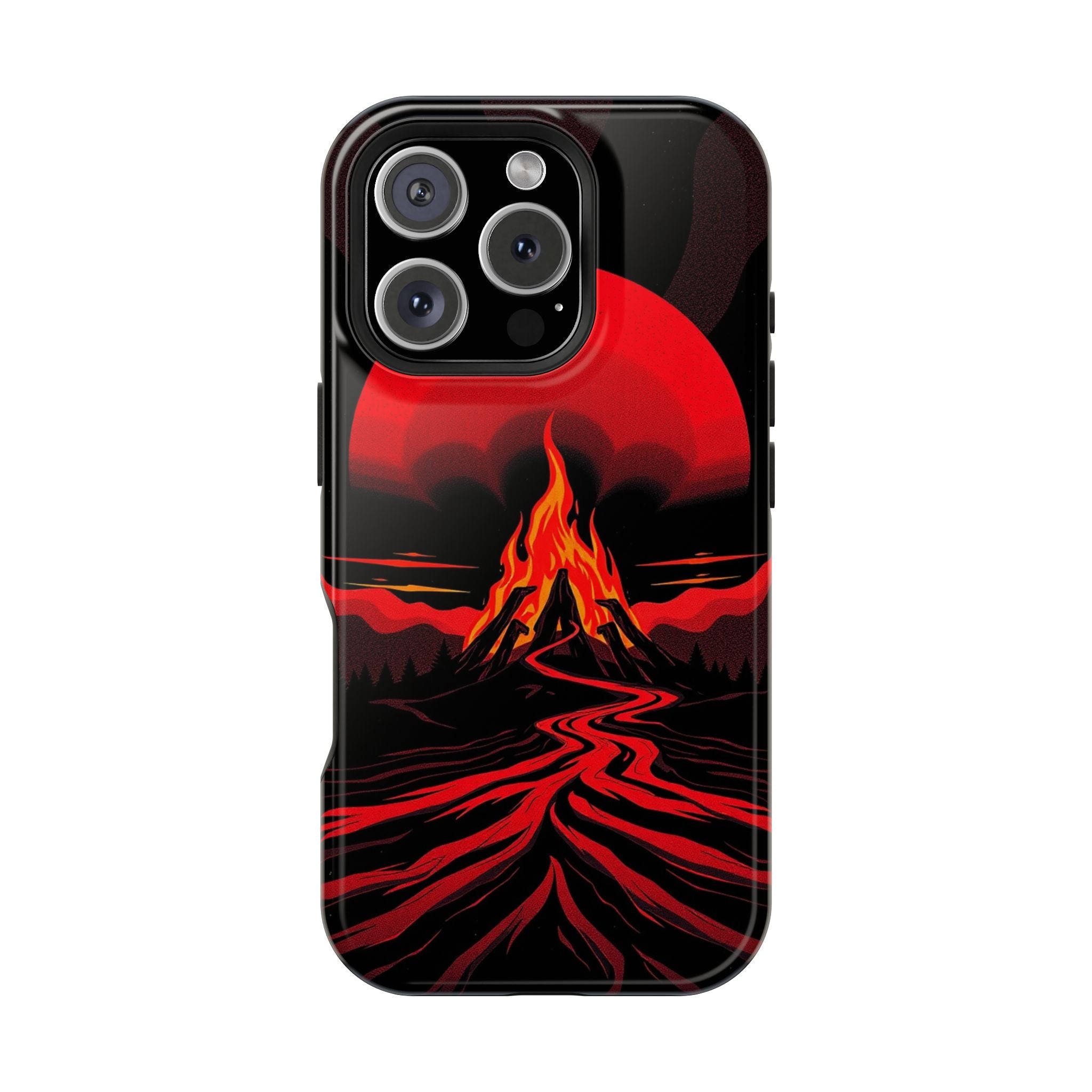 iPhone Black And Crimson Wildfire Glow Slim Everyday Designer Case · iPhone Case