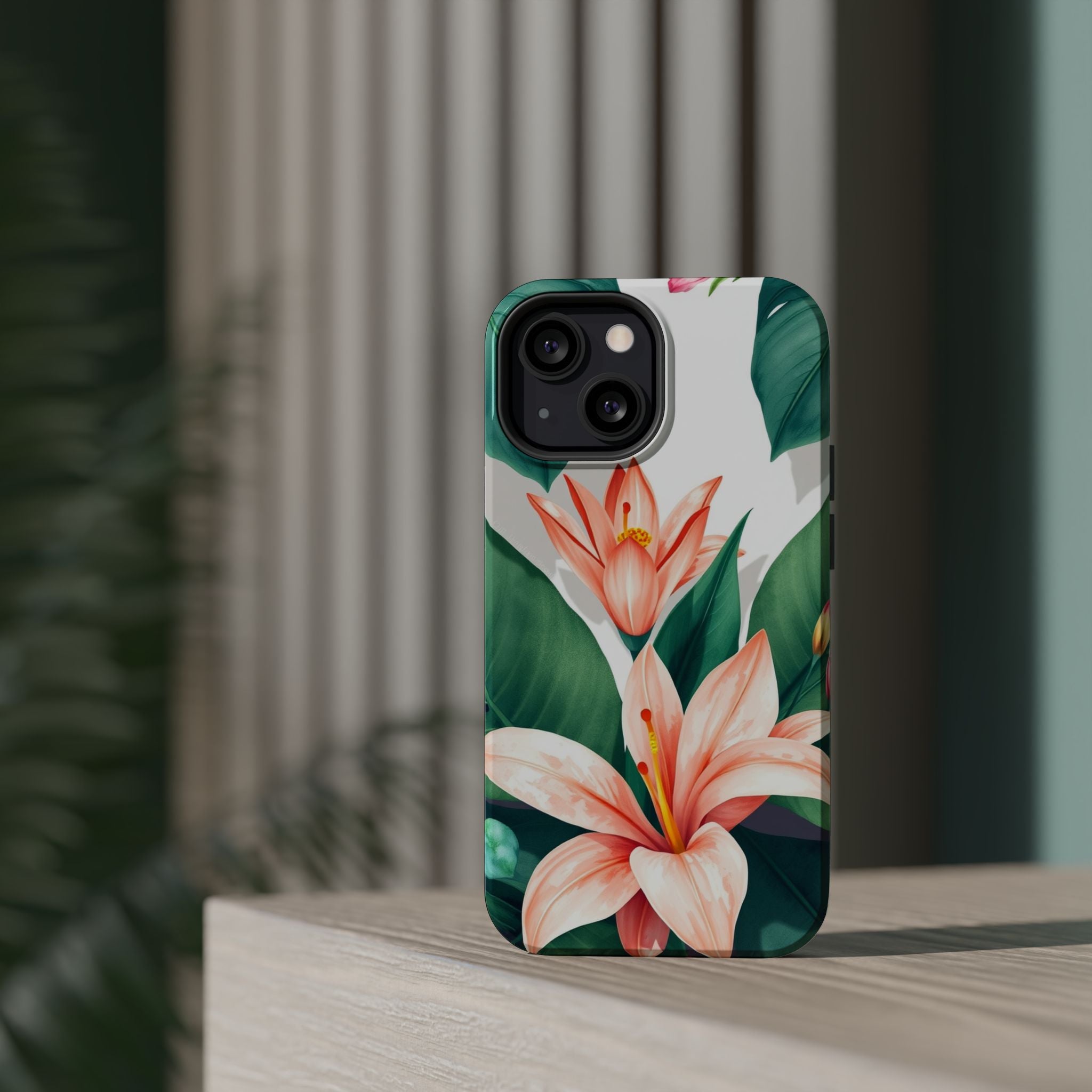 iPhone Tropical Bloom Sage And Ivory Slim Snap Case Gal · iPhone Case