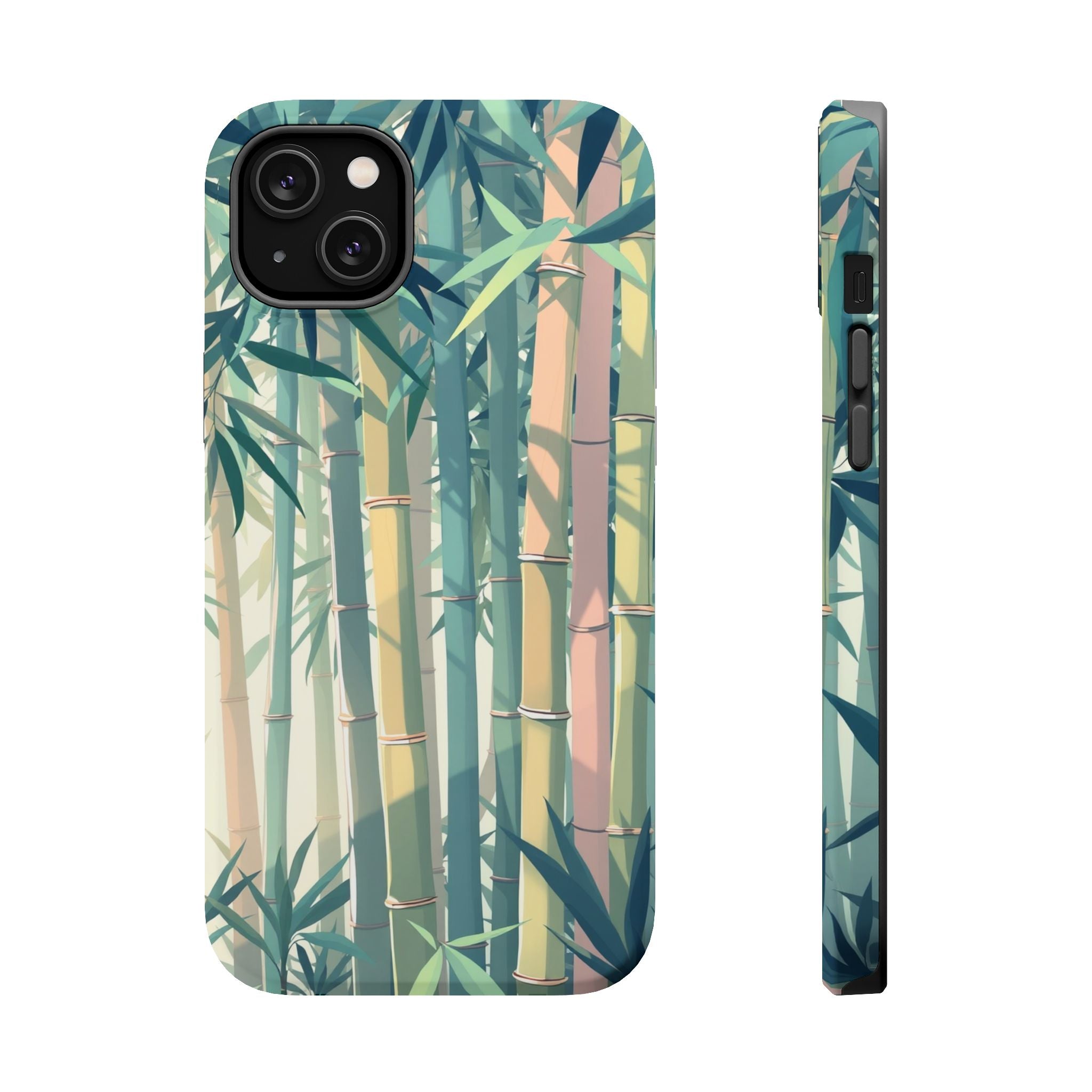 iPhone Mint And Blush Bamboo Grove Bold Modern Everyday Snap Case · iPhone Case