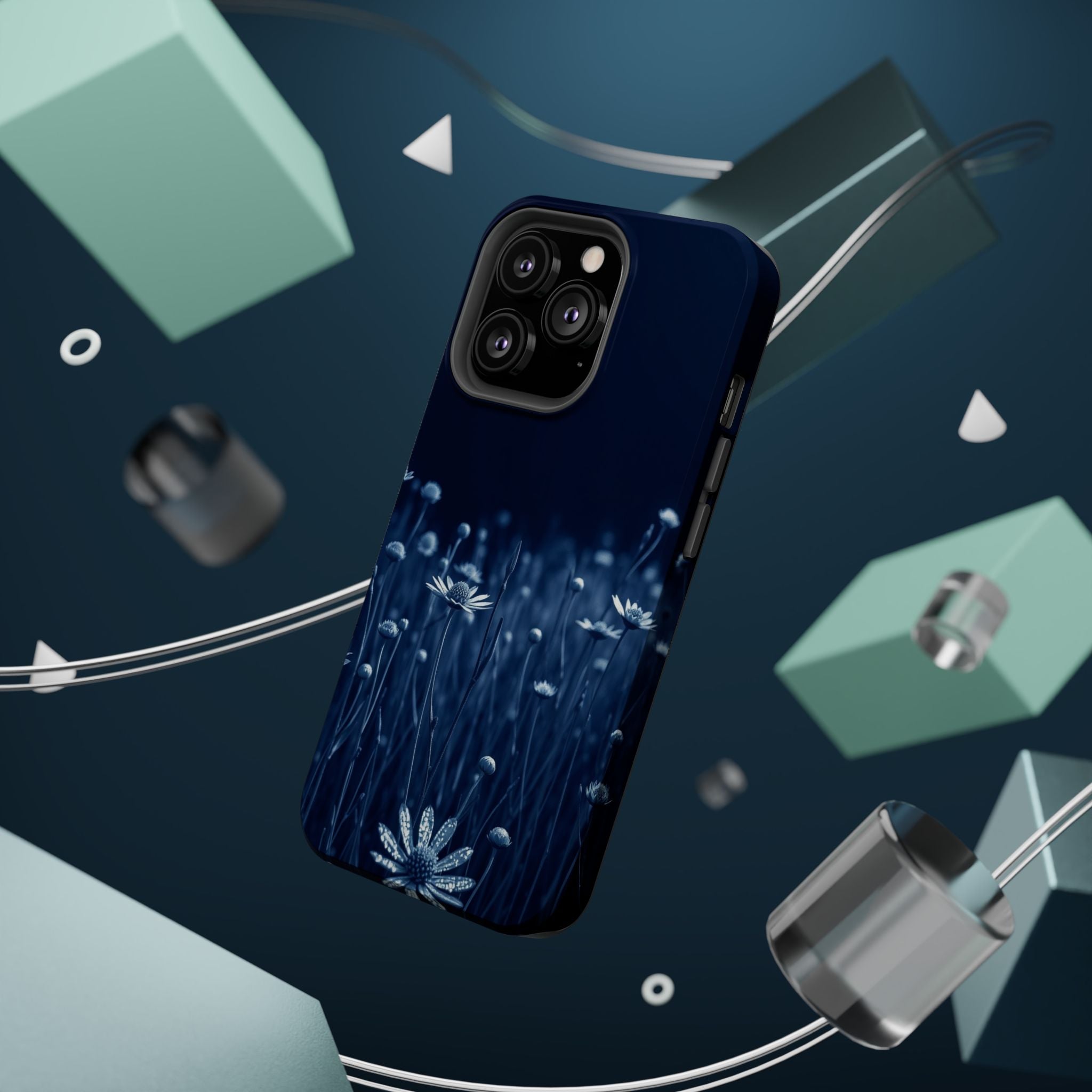 iPhone Midnight Blue And Silver Wildflower Field Clean iPhone Minimal · iPhone C
