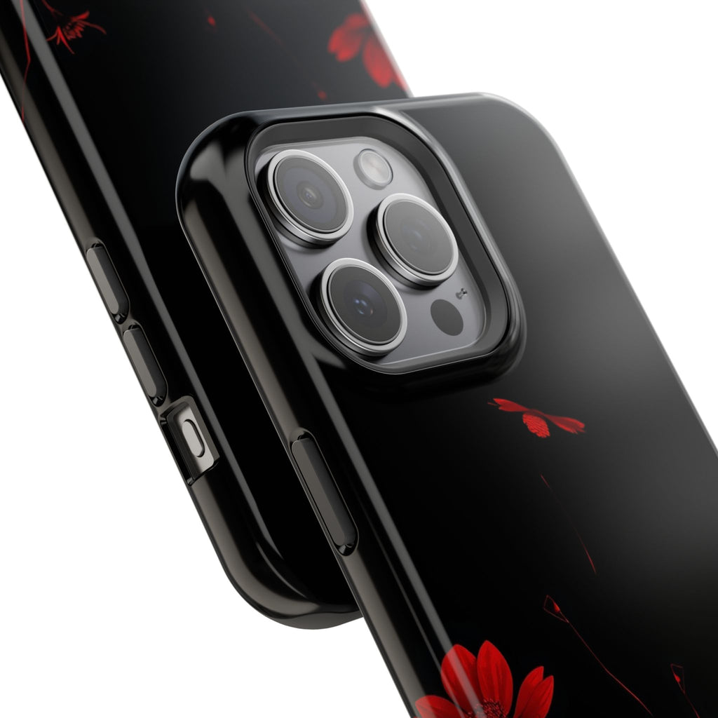 iPhone Black And Crimson Desert Flower Slim Everyday Designer Case · iPhone Case