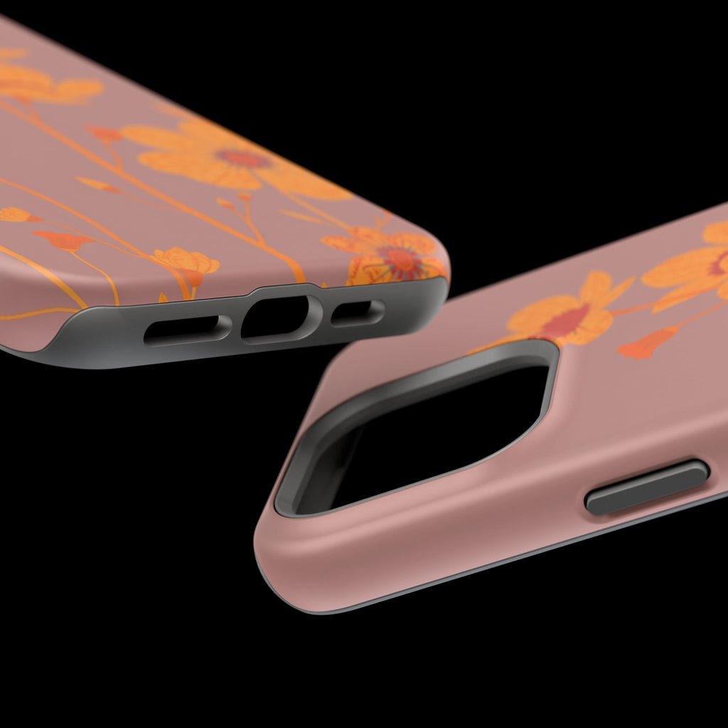 iPhone Floral Silhouette Pastel Kawaii Slim Everyday Designer Case · iPhone Case