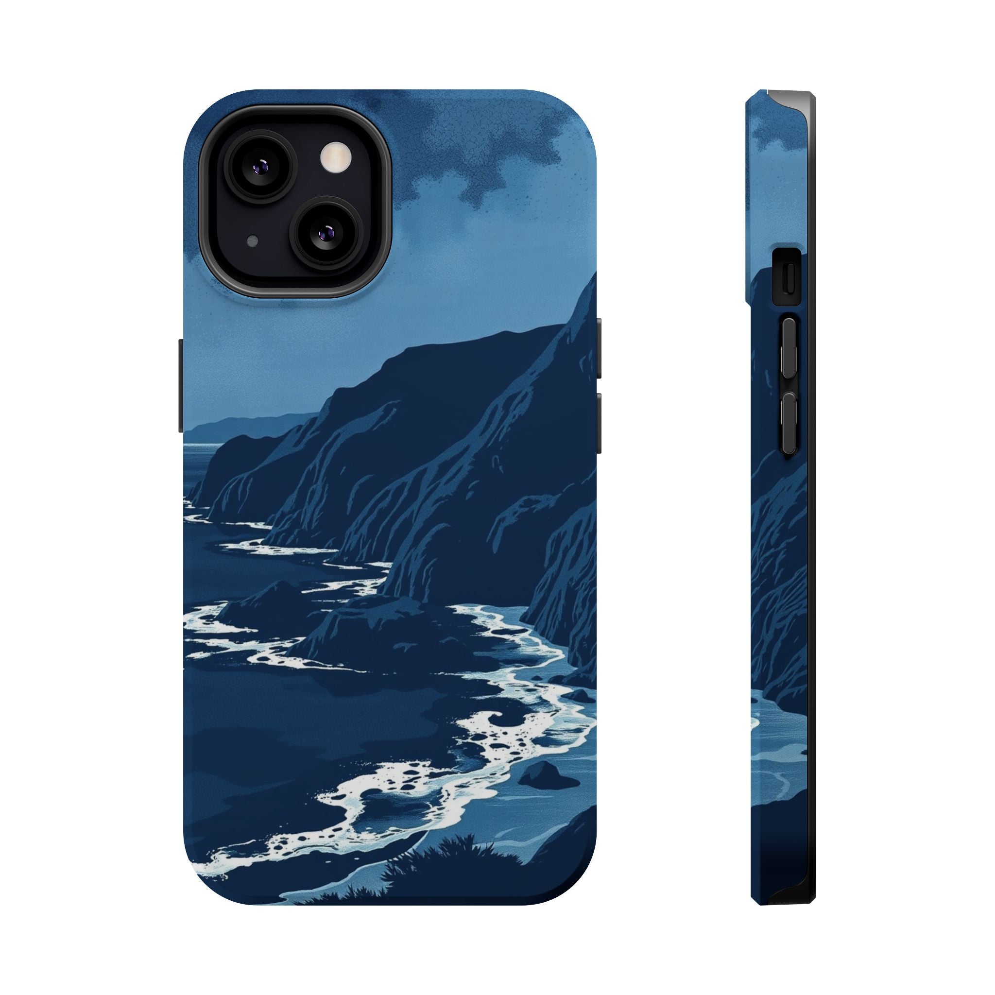 iPhone Midnight Blue And Silver Hibiscus Coast Carry Case Slim Snap Case · iPhon