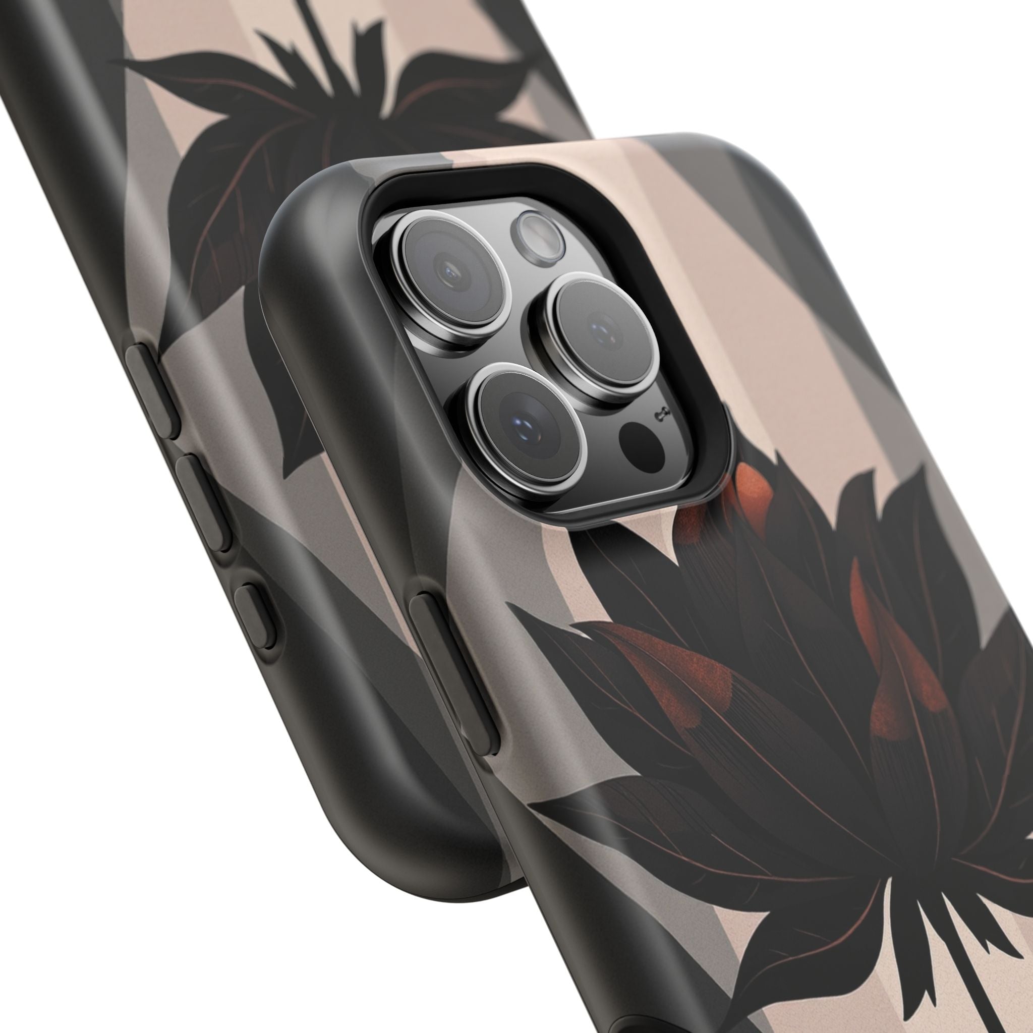iPhone Charcoal And Copper Floral Silhouette Slim iPhone Everyday · iPhone Case