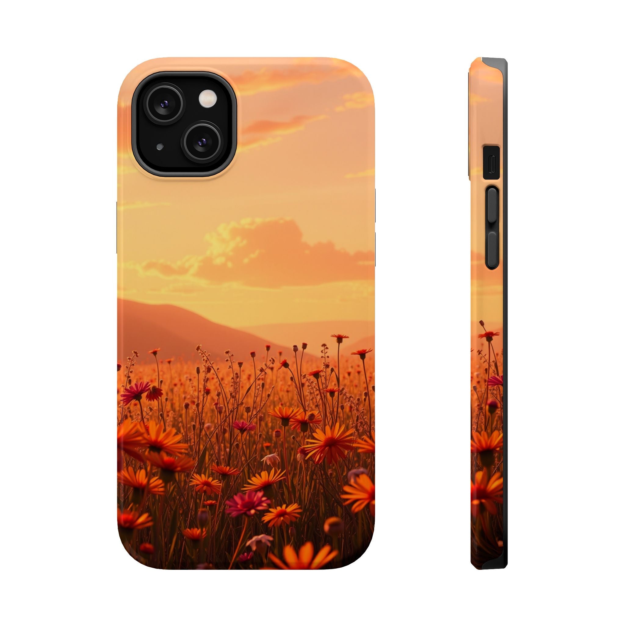 iPhone Sunset Amber And Peach Wildflower Field Soft iPhone Finish · iPhone Case