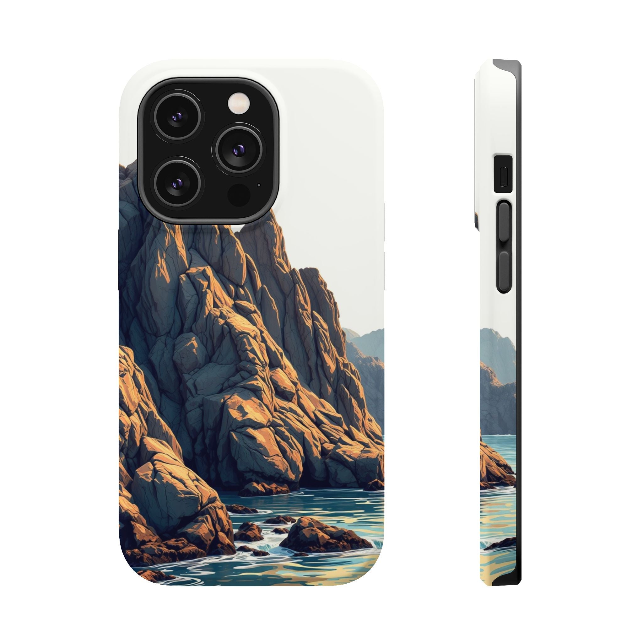 iPhone Mustard And Rust Rocky Coastline Slim Everyday iPhone Designer · iPhone C