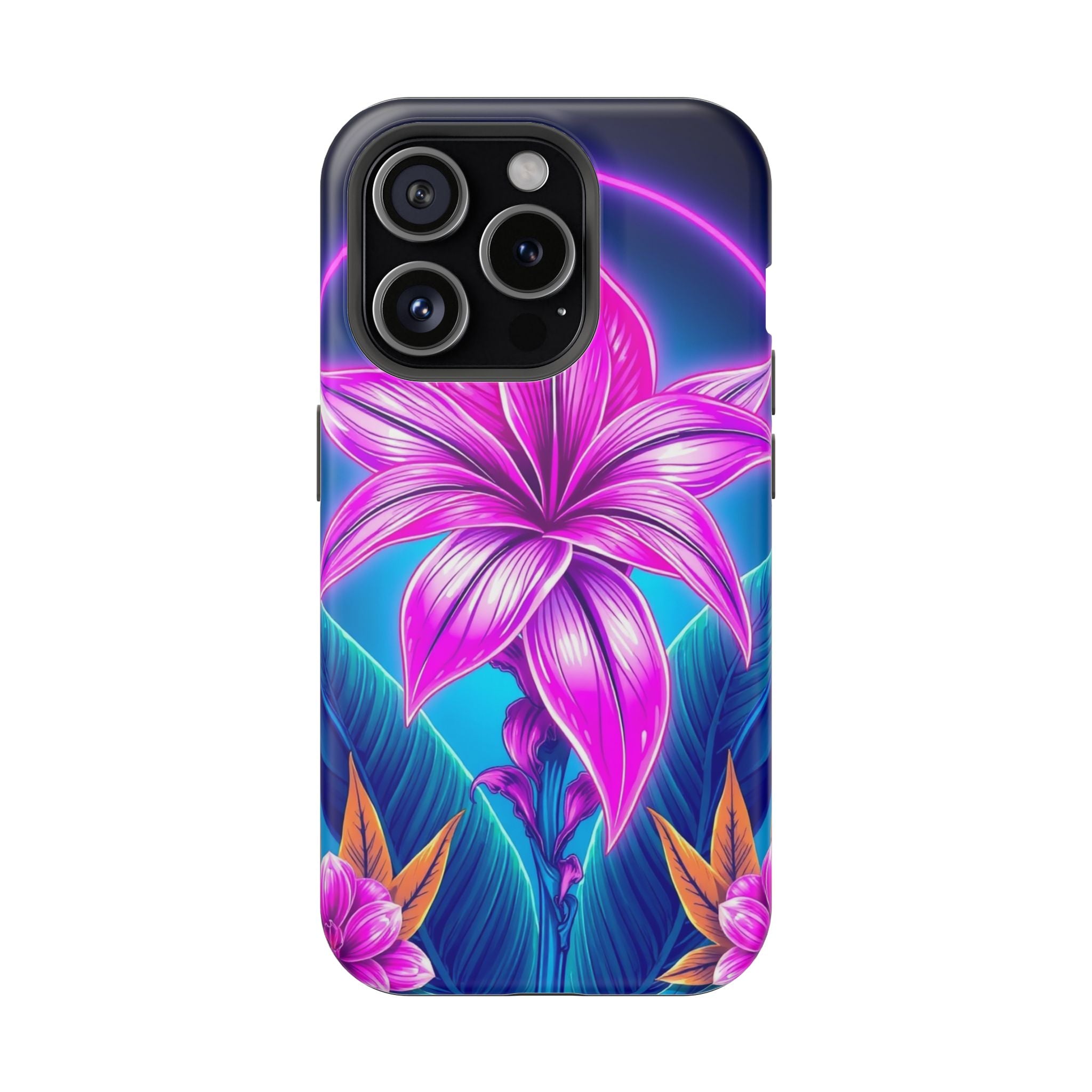 iPhone Tropical Bloom Neon Cyberpunk Slim Everyday Designer Case · iPhone Case