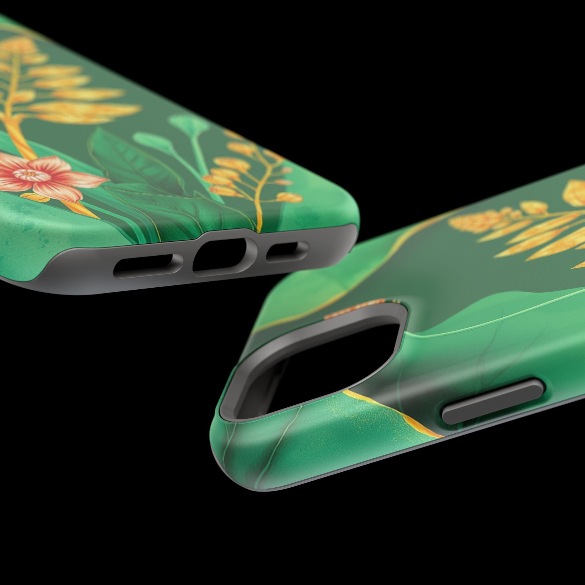 iPhone Emerald Green And Gold Botanical Illustration Ga Slim Snap Case · iPhone