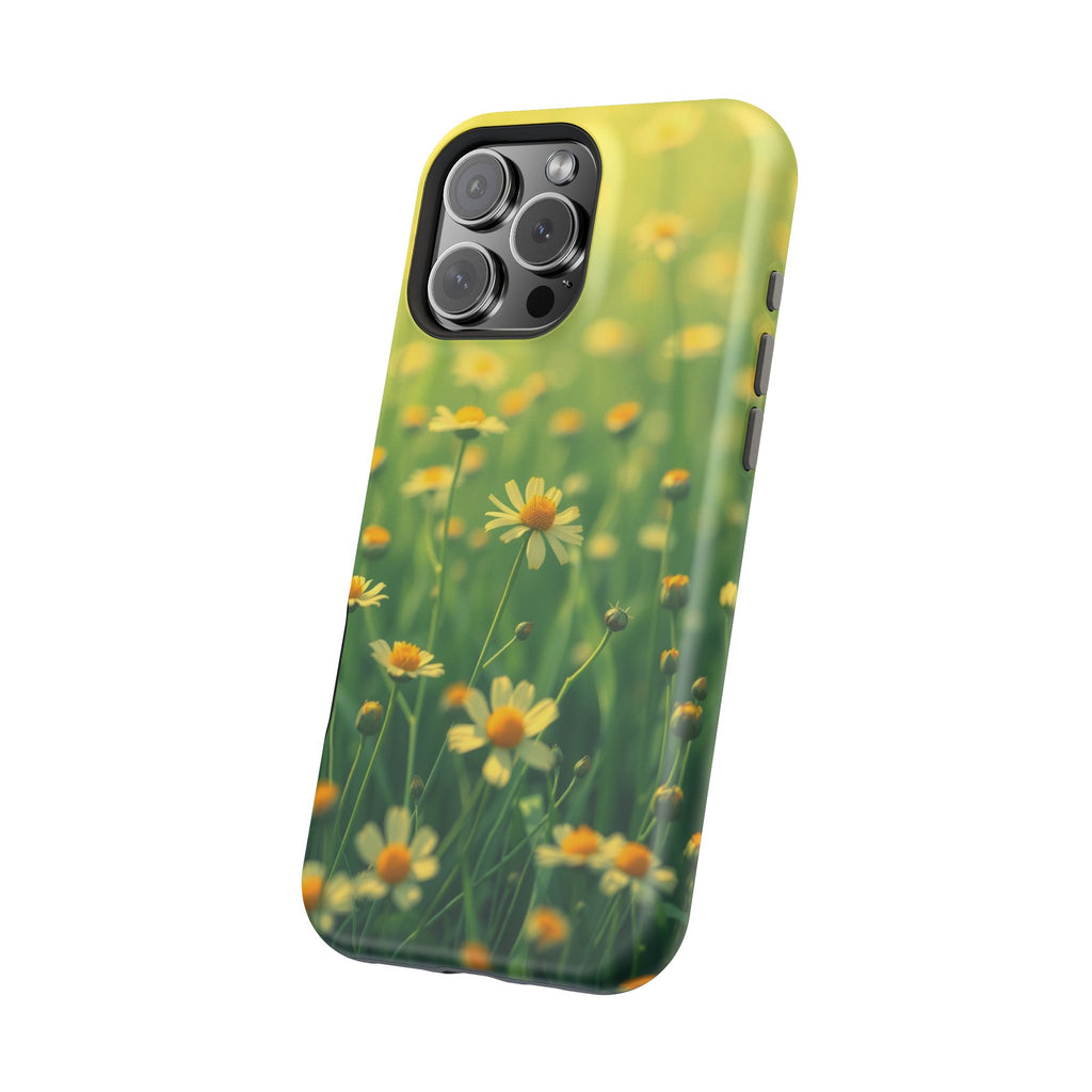 iPhone Emerald Green And Gold Wildflower Field Soft Finish Everyday · iPhone Cas
