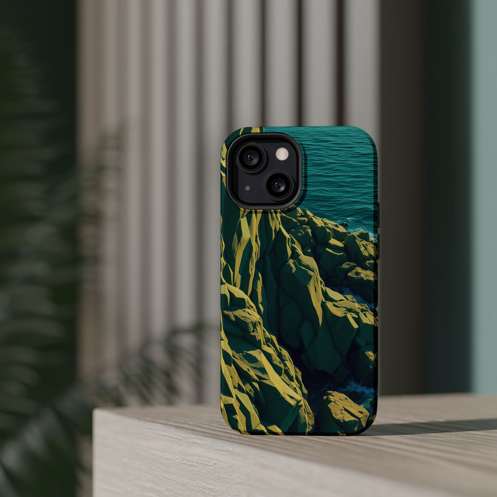 iPhone Emerald Green And Gold Rocky Coastline Slim iPhone Everyday · iPhone Case