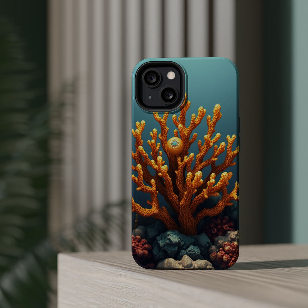 iPhone Mustard And Rust Coral Reef Life Slim Everyday iPhone Designer · iPhone C
