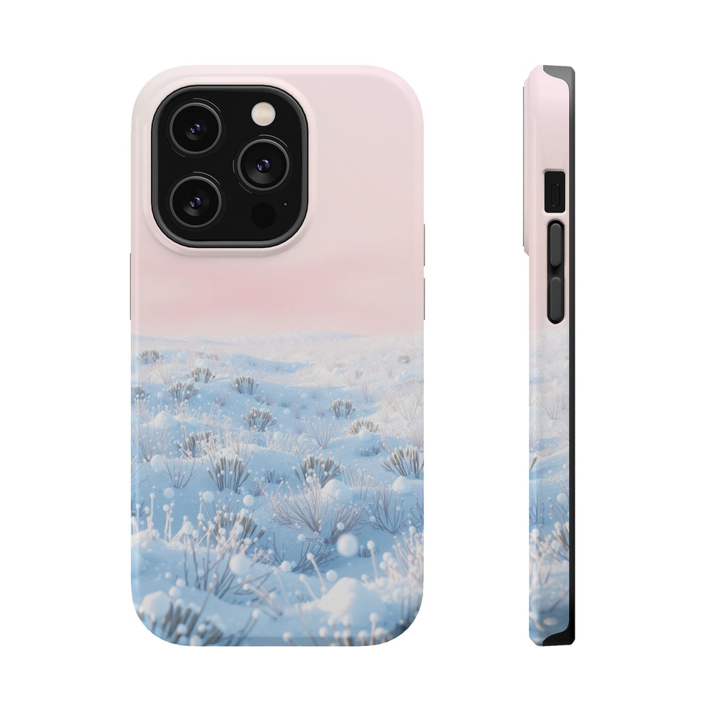iPhone Mint And Blush Snow Field Bold Modern Everyday Snap Case · iPhone Case