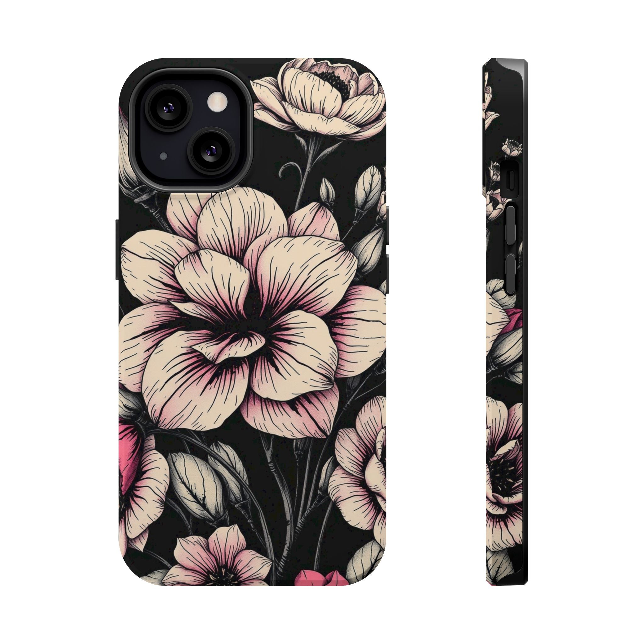 iPhone Floral Dark Academia Gothic Ink Slim Everyday Designer Case · iPhone Case