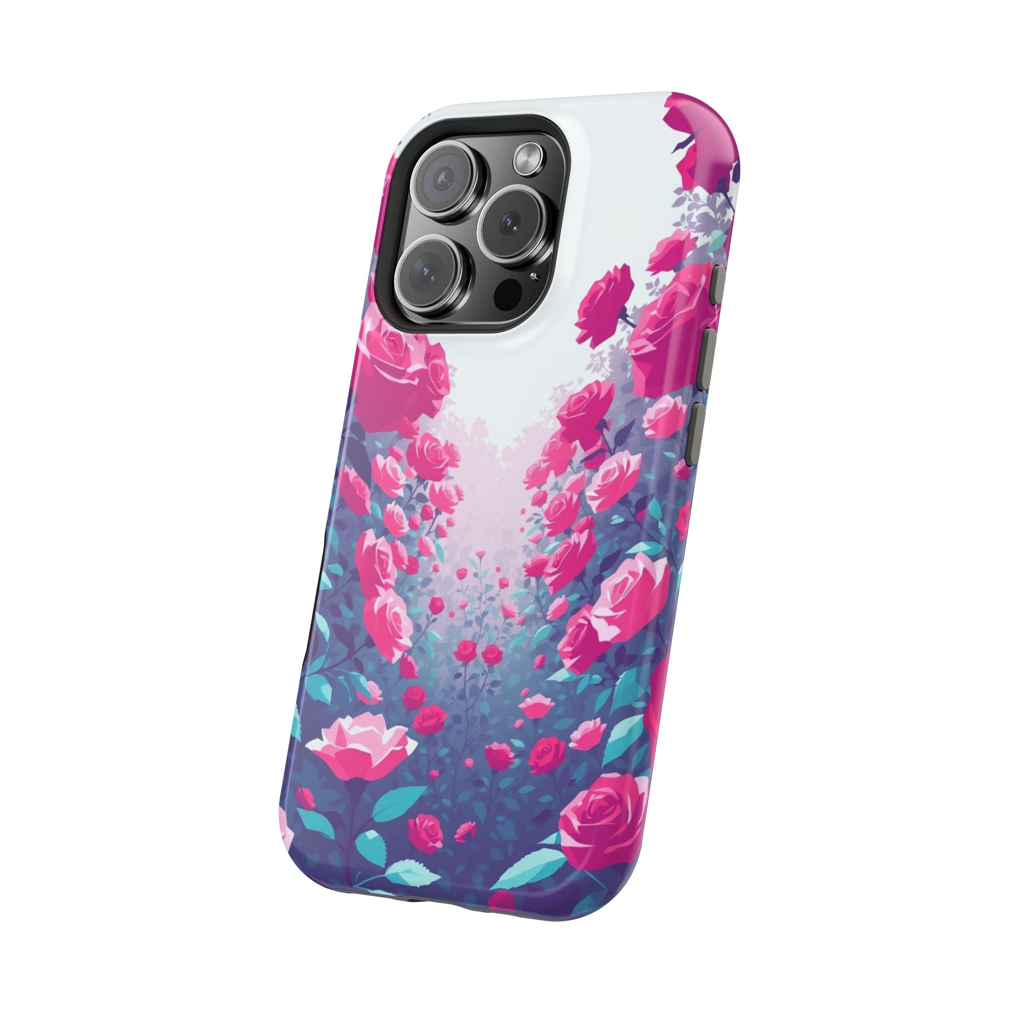 iPhone Cyan And Magenta Rose Garden Slim Everyday Designer Case · iPhone Case