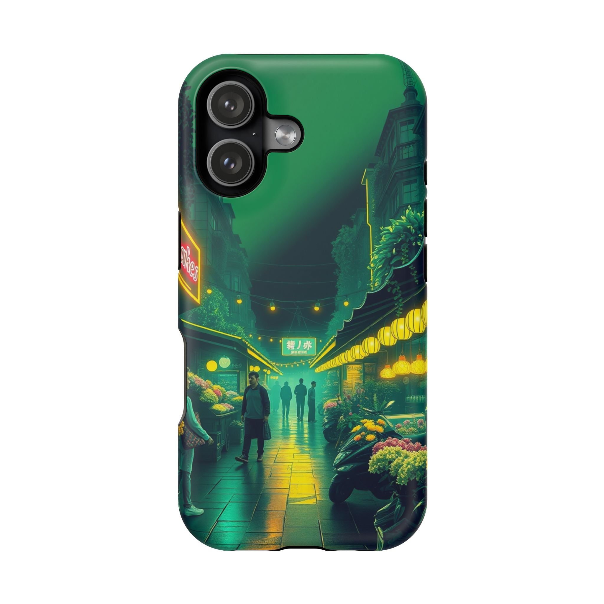 iPhone Flower Market Neon Cyberpunk Slim Everyday Designer Case · iPhone Case