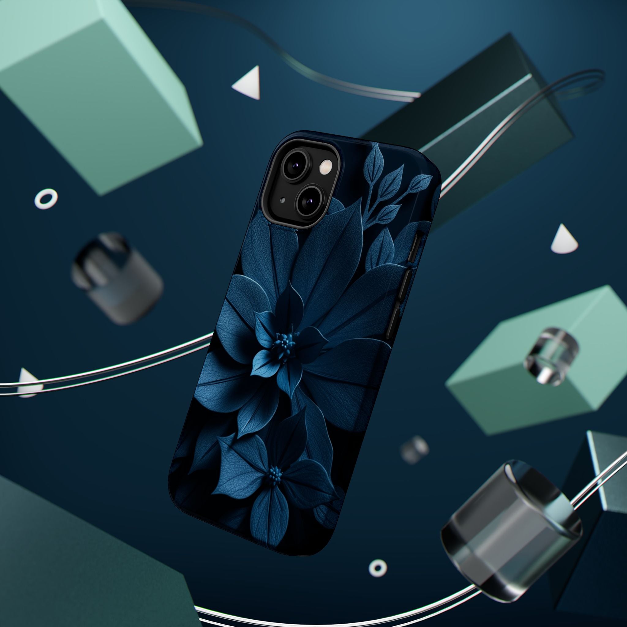 iPhone Midnight Blue And Silver Floral Dark Academia iPhone Slim · iPhone Case