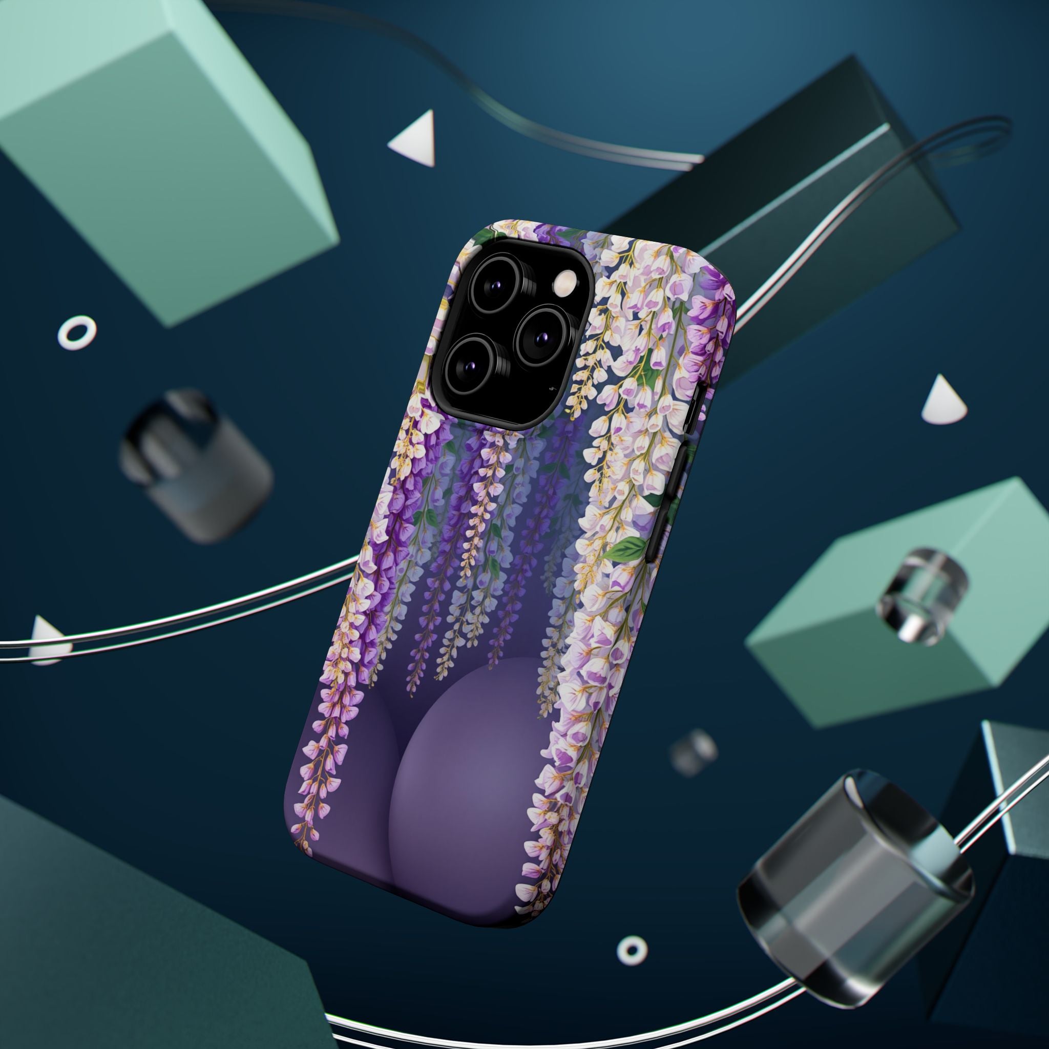 iPhone Mint And Blush Wisteria Cascade Slim Everyday Designer Case · iPhone Case