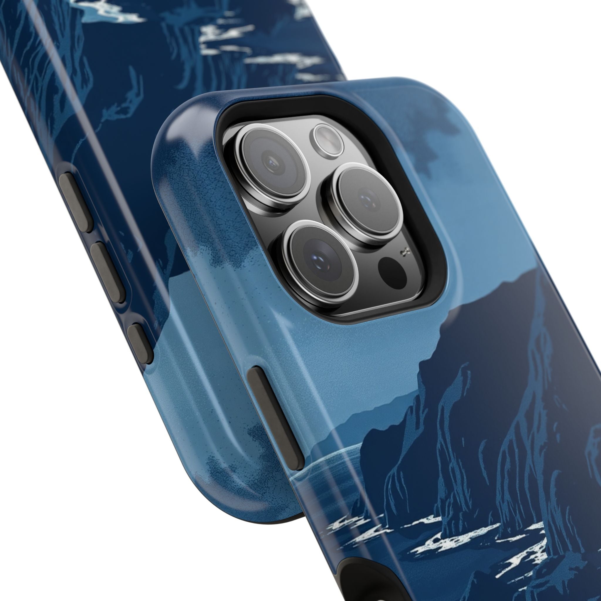 iPhone Midnight Blue And Silver Hibiscus Coast Carry Case Slim Snap Case · iPhon