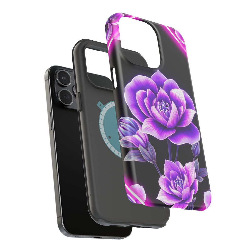 iPhone Floral Ombre Neon Cyberpunk Bold Modern Everyday Snap Case · iPhone Case