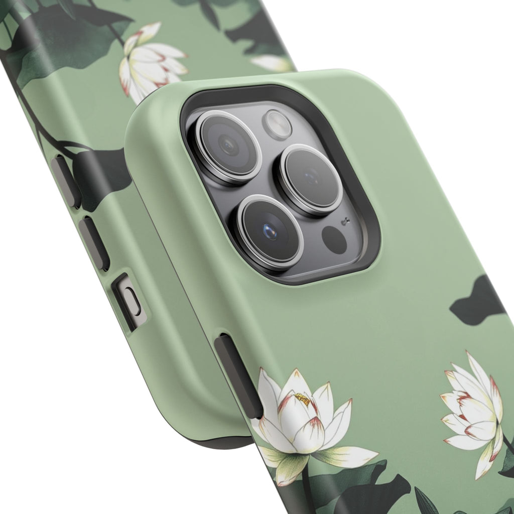 iPhone Sage And Ivory Lotus Pond Bold Modern Everyday Snap Case · iPhone Case