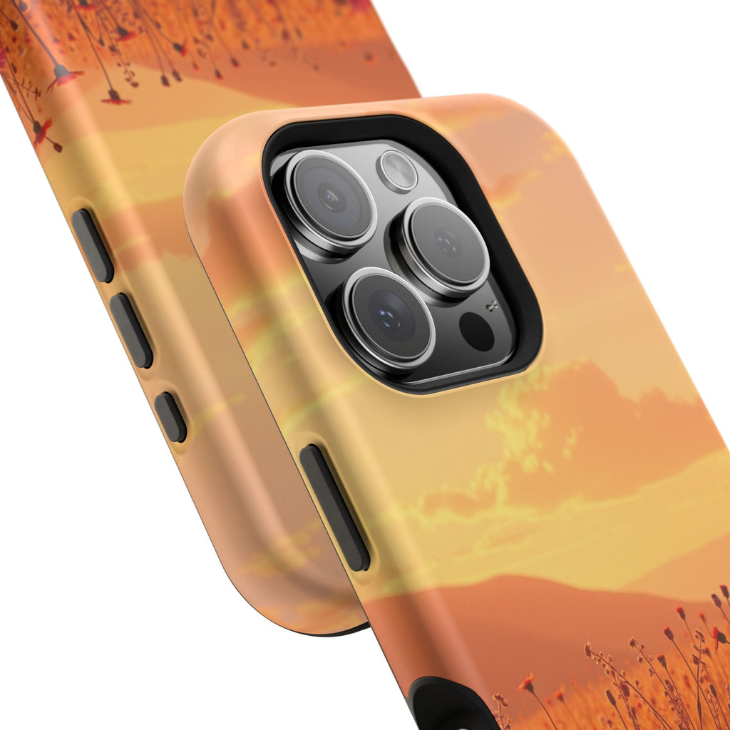 iPhone Sunset Amber And Peach Wildflower Field Soft iPhone Finish · iPhone Case