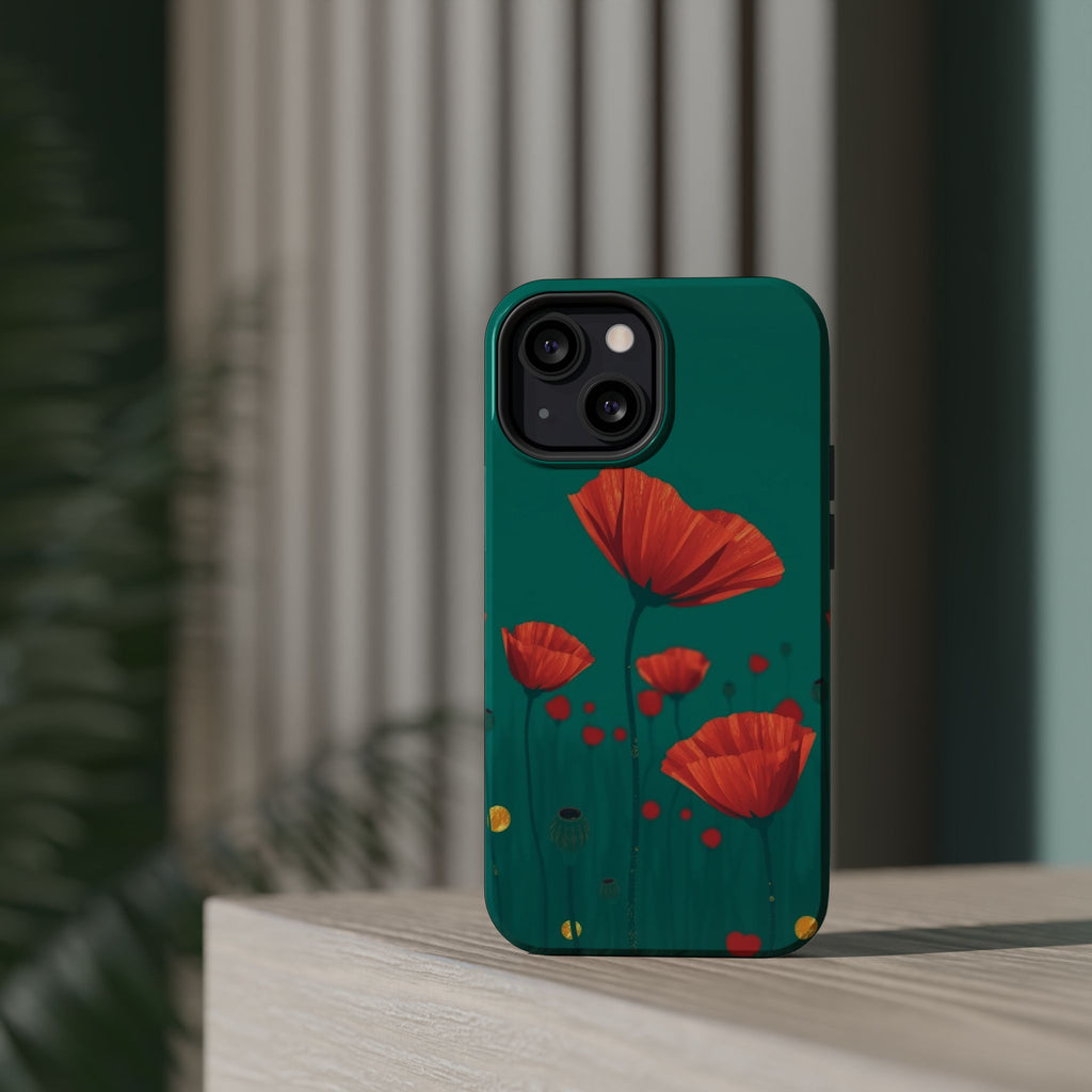iPhone Earthy Poppy Field Design Bold Modern Everyday Snap Case · iPhone Case