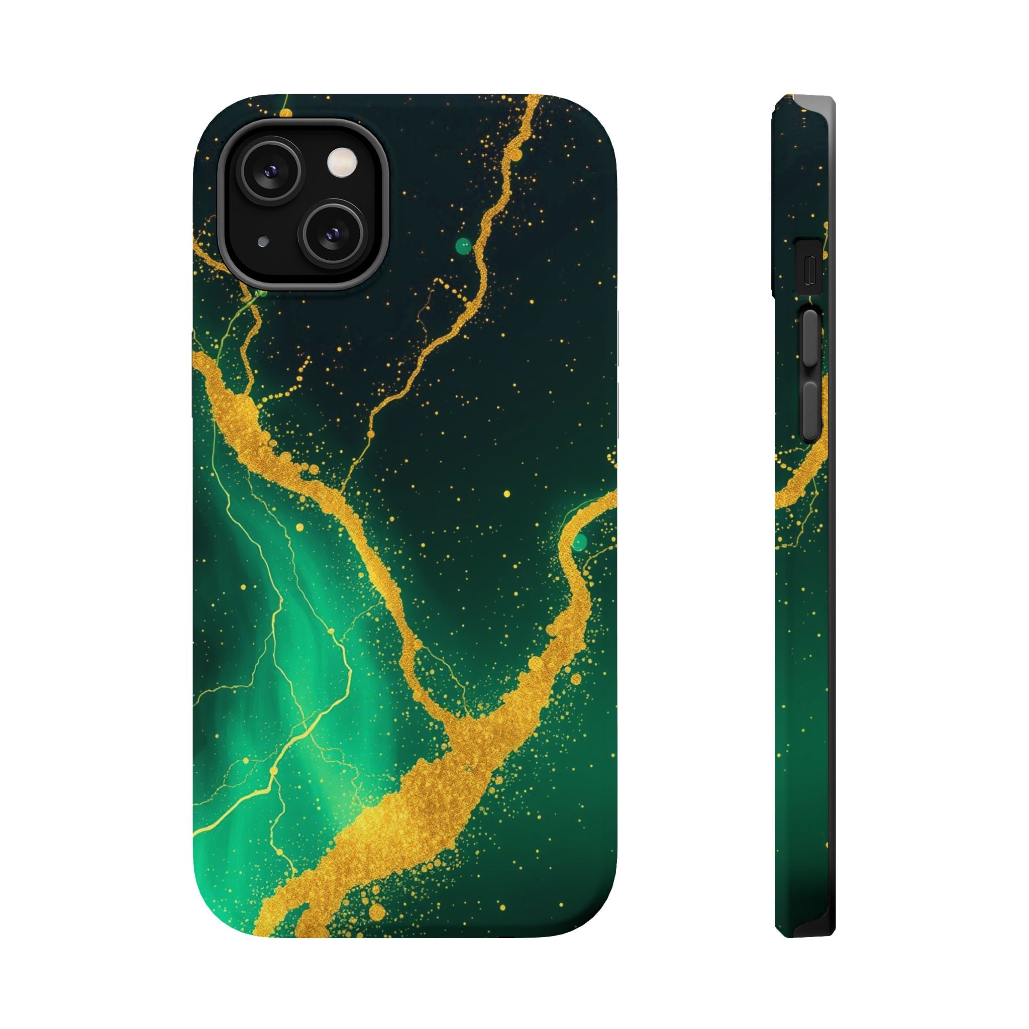 iPhone Emerald Green And Gold Petal Storm Slim iPhone Everyday Designer · iPhone