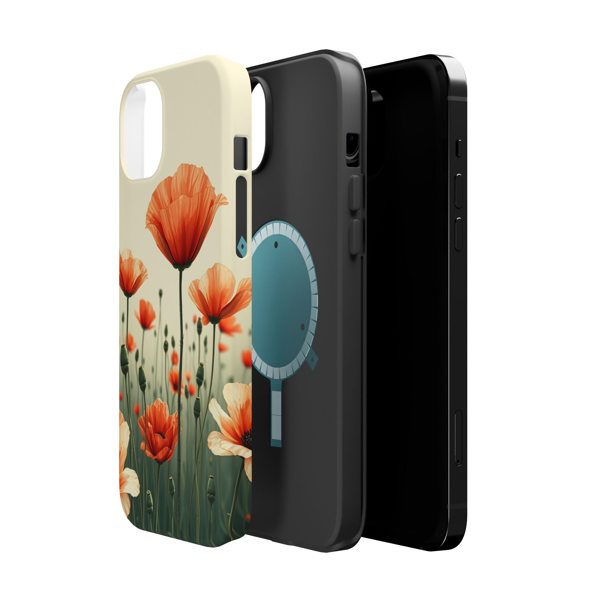 iPhone Sage And Ivory Poppy Field Bold Modern Everyday Snap Case · iPhone Case
