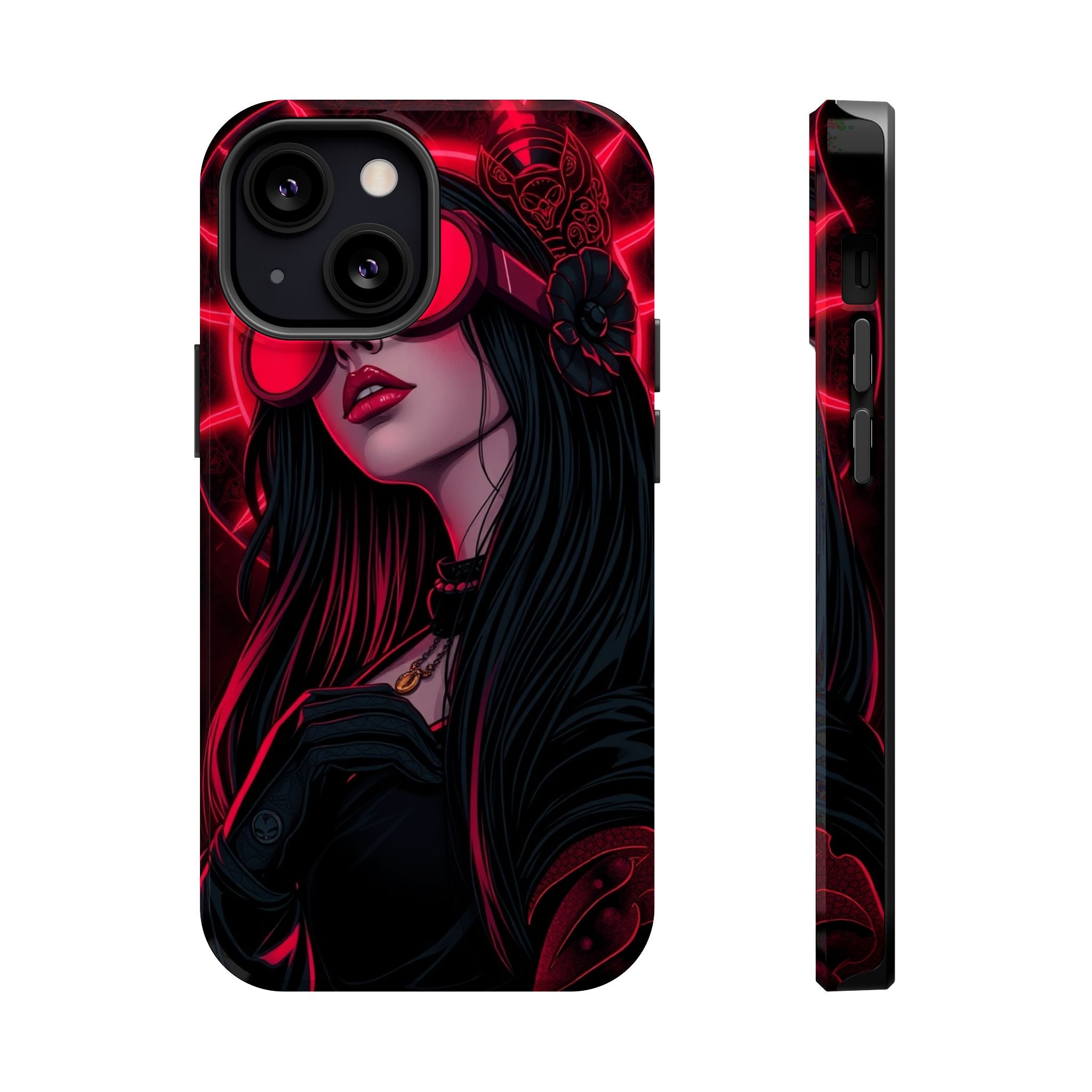 iPhone Black And Crimson Art Nouveau Female Slim Everyday Designer Case · iPhone