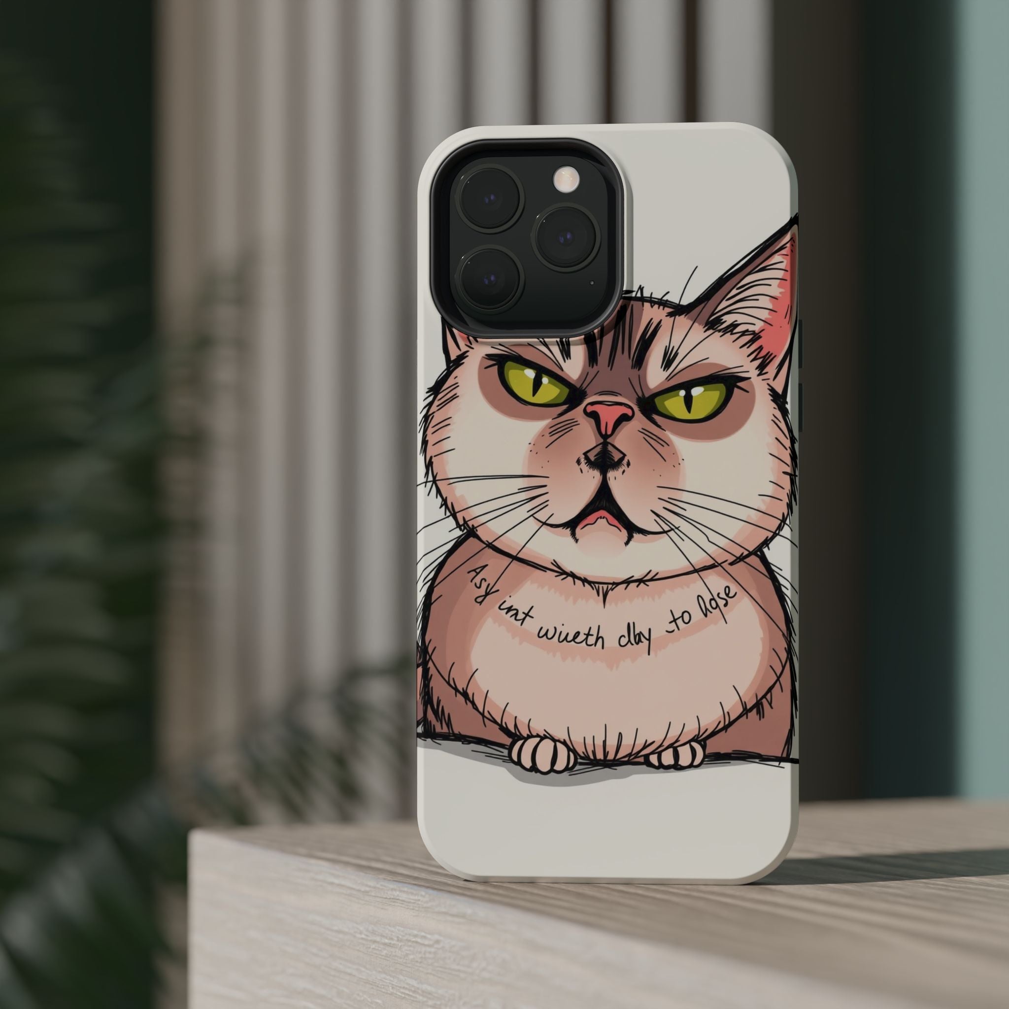 iPhone Sarcastic Cat Verdict Hand-Drawn Sketch Soft Finish Everyday Case · iPhon