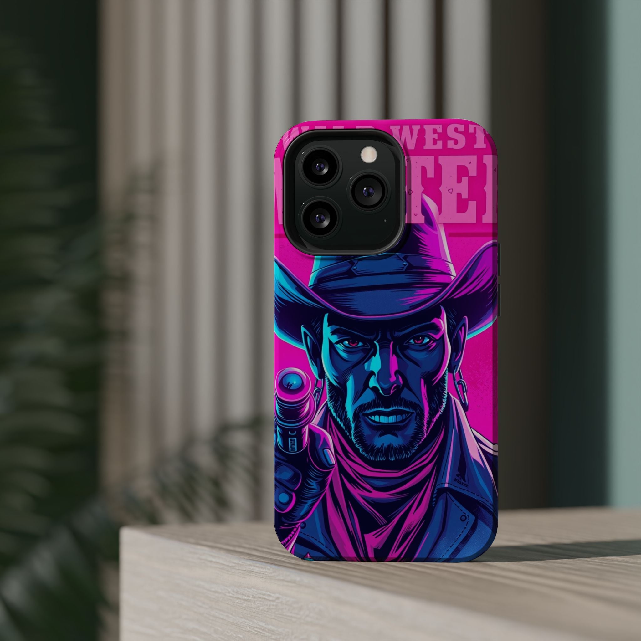 iPhone Wild West Wanted Neon Cyberpunk Slim Everyday Designer Case · iPhone Case