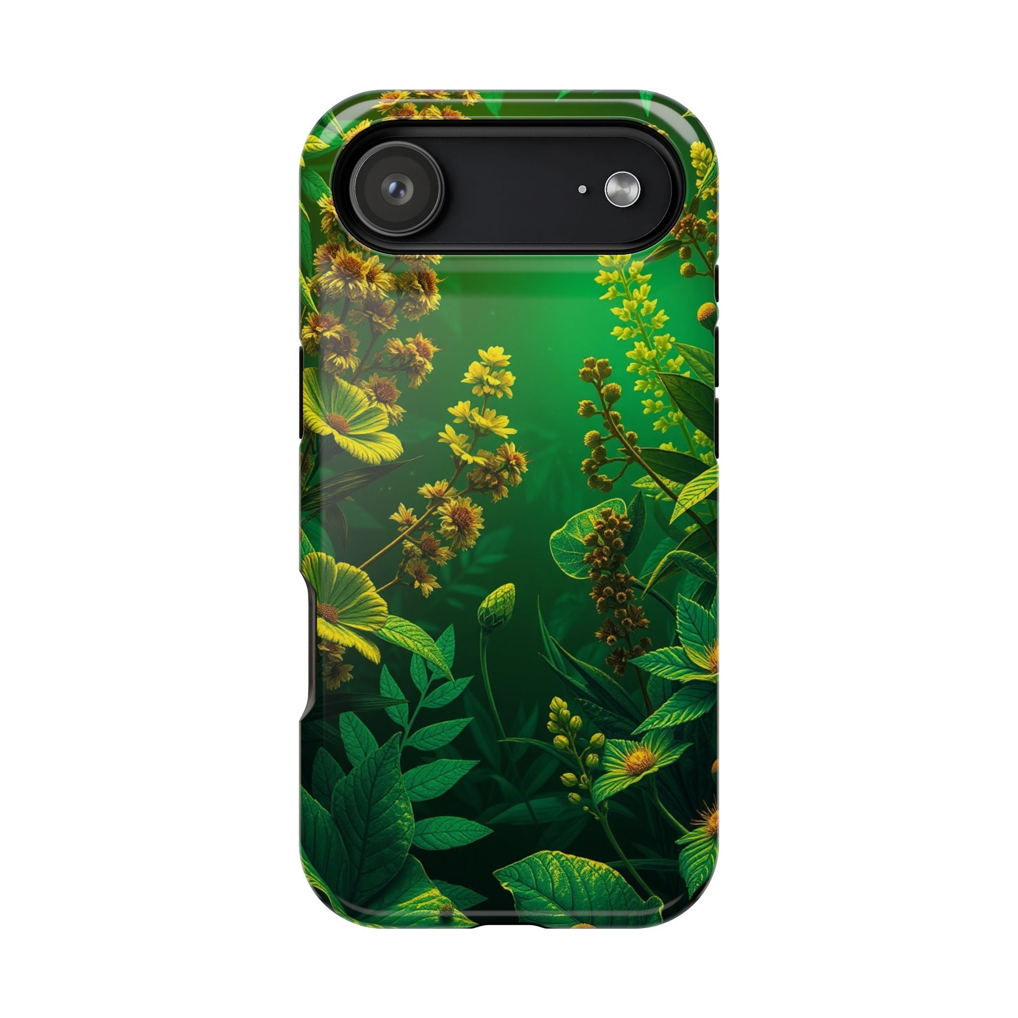 iPhone Emerald Green And Gold Vintage Botanicals Print Slim Snap Case · iPhone C