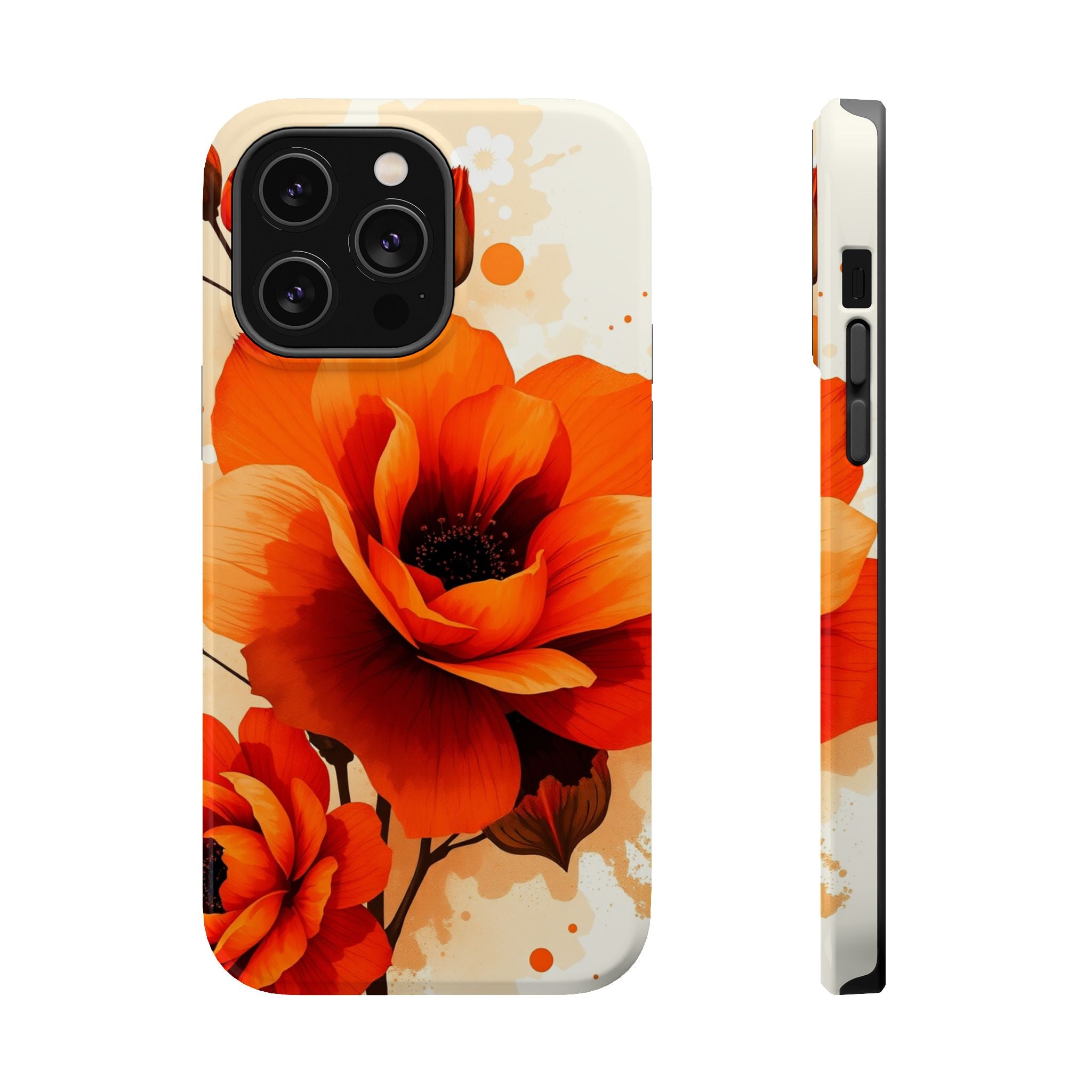 iPhone Burnt Orange And Sand Floral Ink Wash Slim iPhone Everyday · iPhone Case